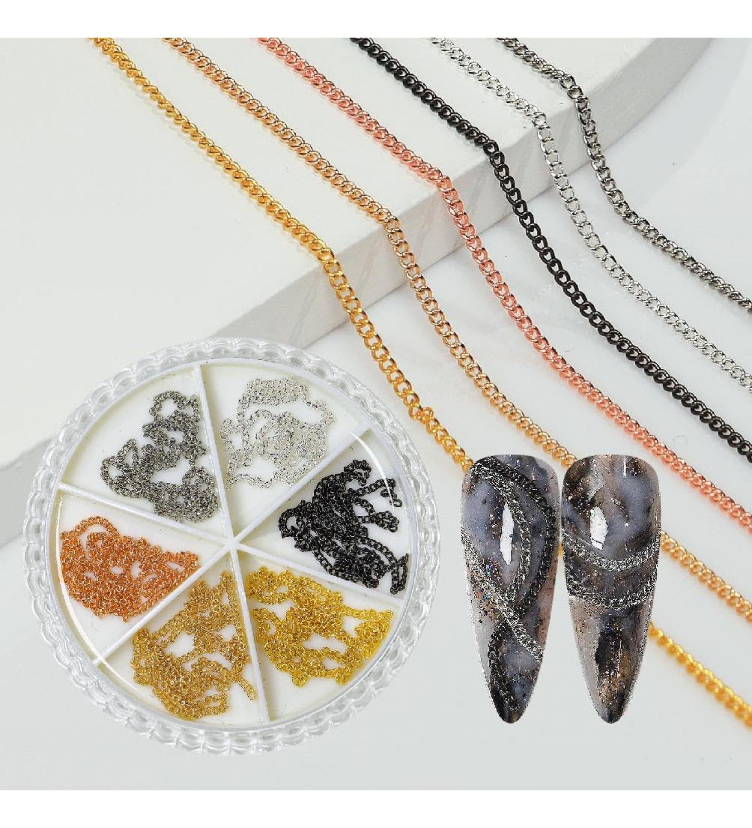 3D Nail Art Decoration Chains Metal Punk Accessory Nails Supply For Women DIY Manicure Tips Manicure Nail Tips 1 - Buy Online on GoSupps.com