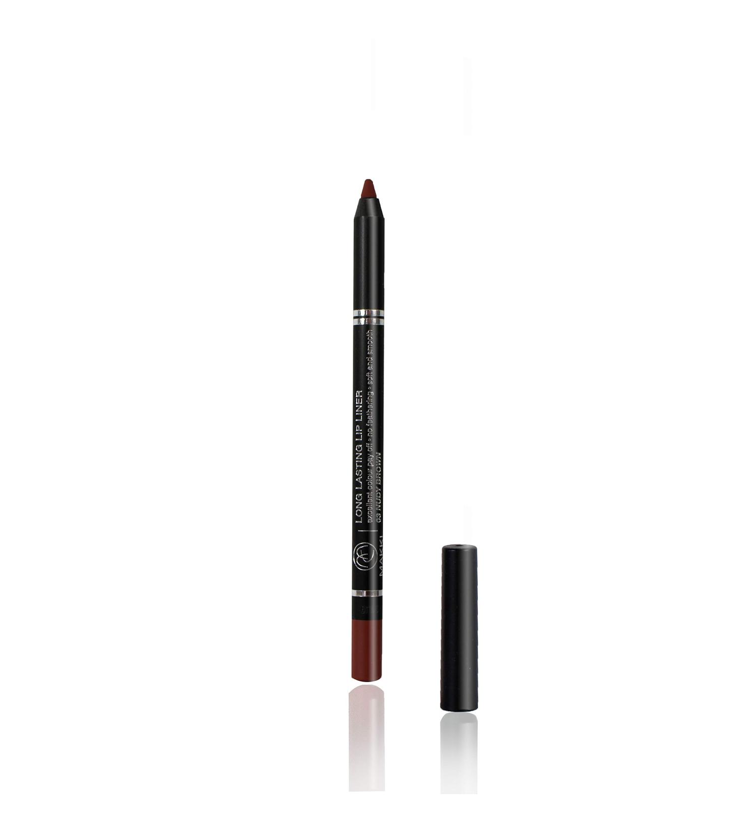 Nudy Brown Makki Long Lasting Lip Liner - Intense Color, Creamy Glide Pencil for Smooth, Feather-Free Application - 03 Nudy Brown - Buy Online on GoSupps.com