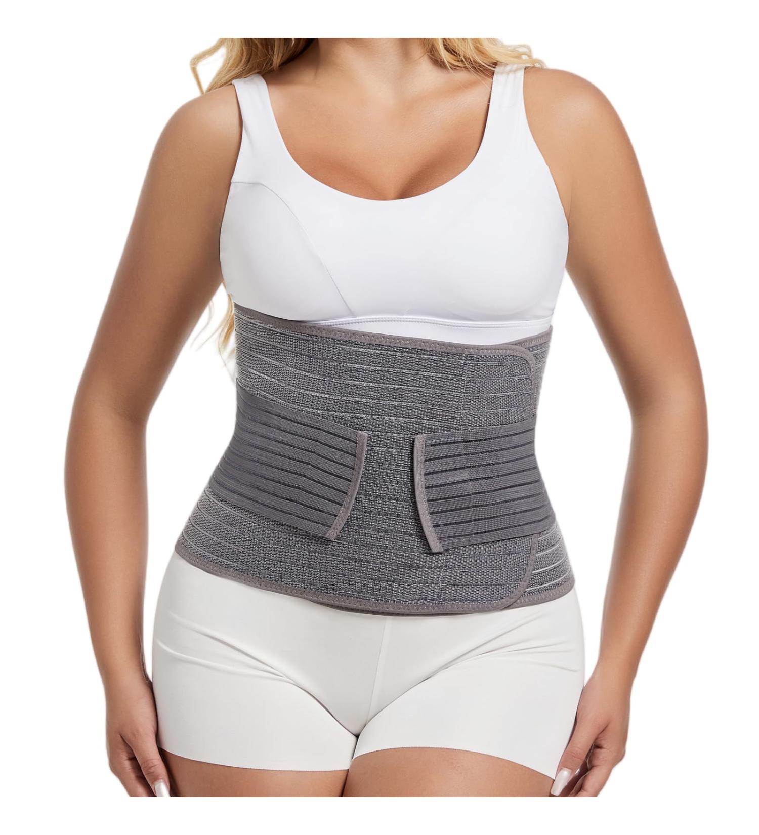 Reian Postpartum Belly Band | Abdominal Binder for Post Surgery Recovery | Waist Compression Wrap for Tummy Tuck & C-Section Support | Unisex Gray One Size - Buy Online on GoSupps.com