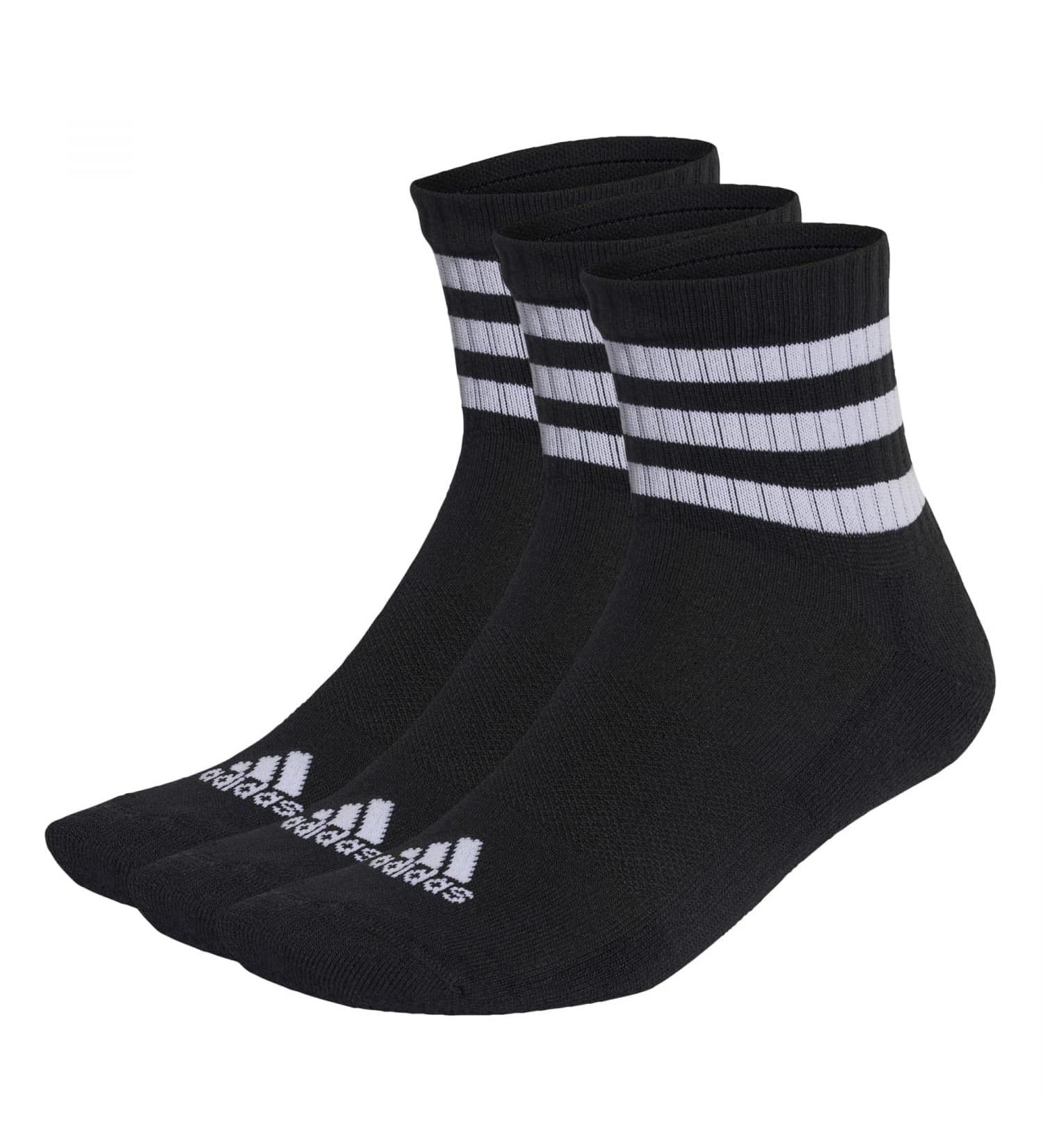 adidas Unisex Kinder 3-stripes Cushioned Sportswear Mid-cut Socks 3 Pairs Socken (3Pack) 27-30 Black/White