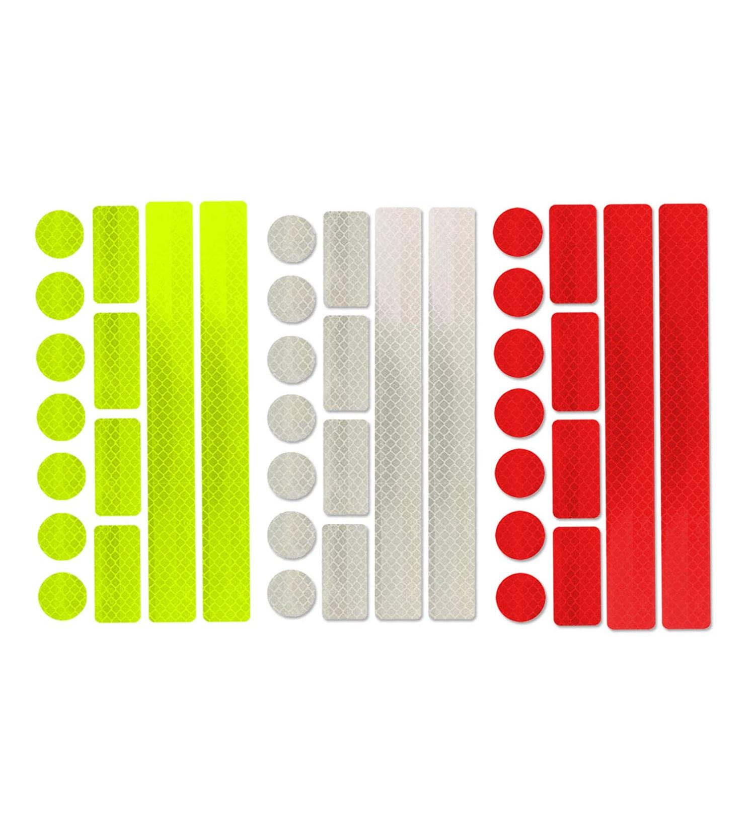 Buy Reflective Stickers Set - 3 Multi-Color Reflectors for Motorcycle Car Bicycle Stroller & School Bags | Enhance Safety & Visibility  - Buy Online on GoSupps.com