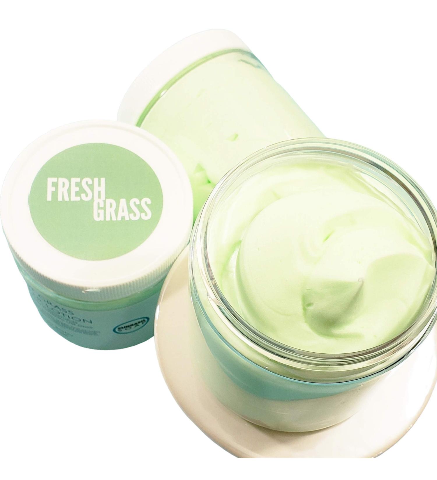 Fresh Cut Grass Natural Body Butter. Whipped Handmade Lotion. Summertime Bath & Body Gifts