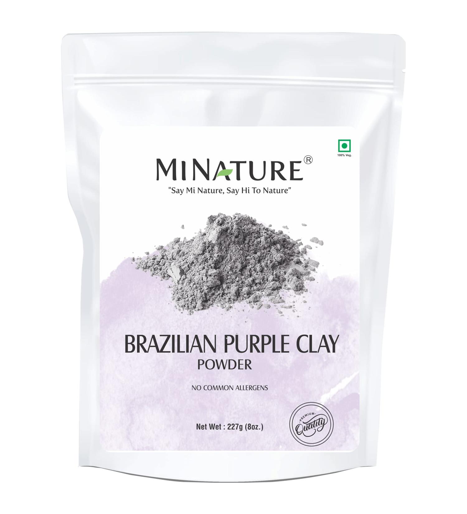 Mi Nature Brazilian Purple Clay 227g - Detoxifying Skin Mask for Younger Looking Skin - Ideal for Masks, Creams, Scrubs, Bath Bombs, Body Wash and Soaps - Buy Online on GoSupps.com