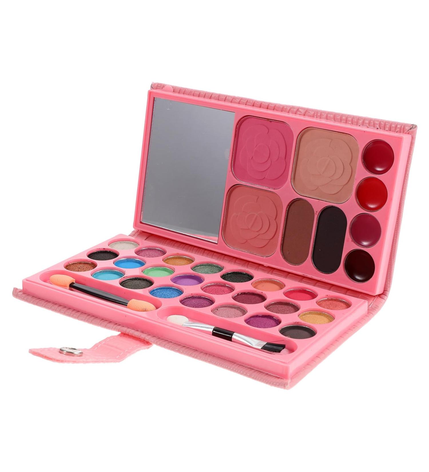 33-Piece Makeup Palette & Eyeshadow Toys for Kids | Blush Pan Cosmetic Bag | Ideal Gift for Girls - Buy Online on GoSupps.com