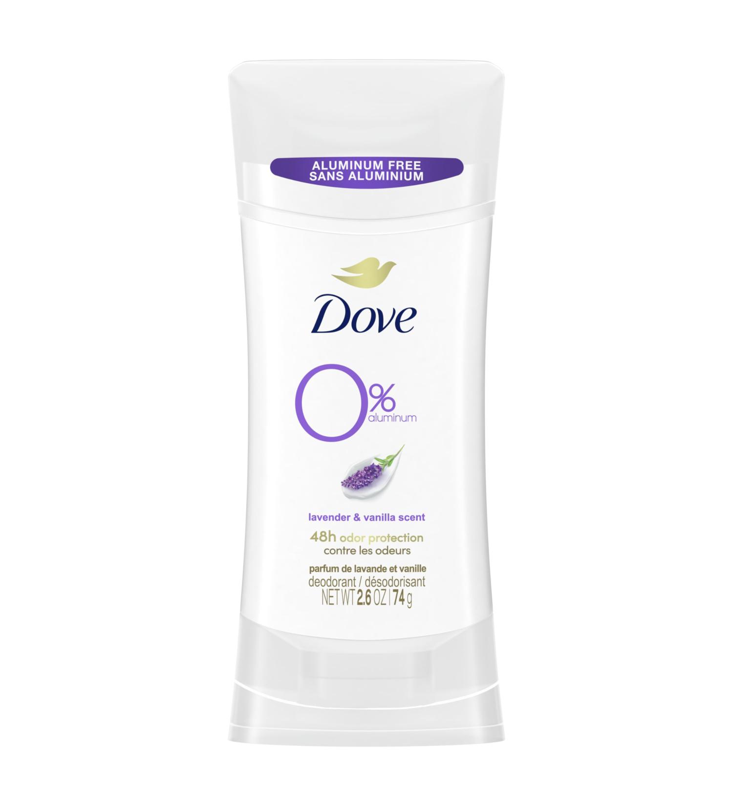 Dove 0% Aluminum Deodorant Stick Non irritating Deodorant for Underarm Care Lavender and Vanilla Kindest Aluminum free Deodorant 2.6 oz Vanilla Lavender 2.6 Ounce (Pack of 1) - Buy Online on GoSupps.com
