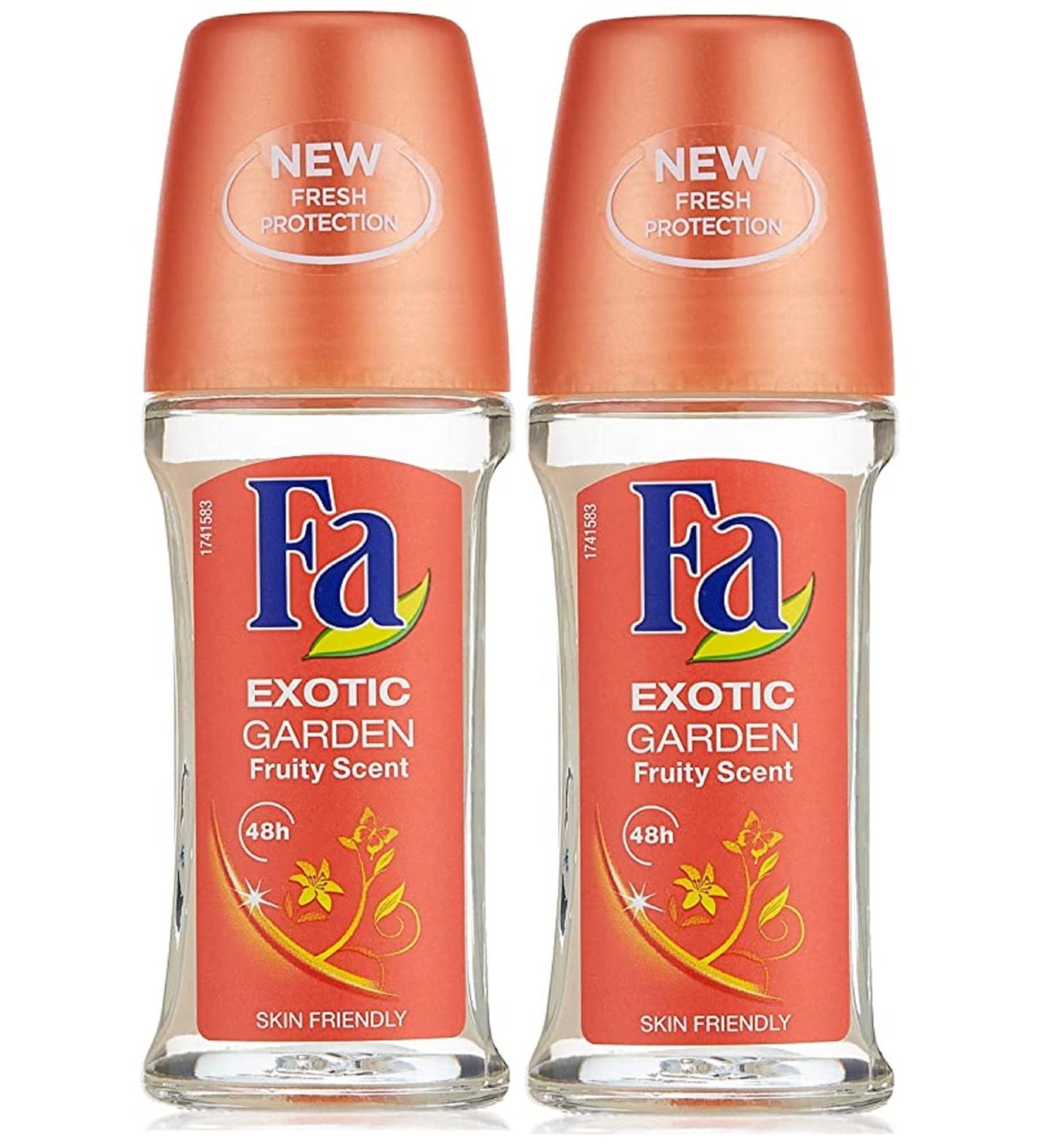 Fa Deodorant 1.7 Ounce Roll-on Men & Women 50ml - 2 Pack (Exotic Garden)