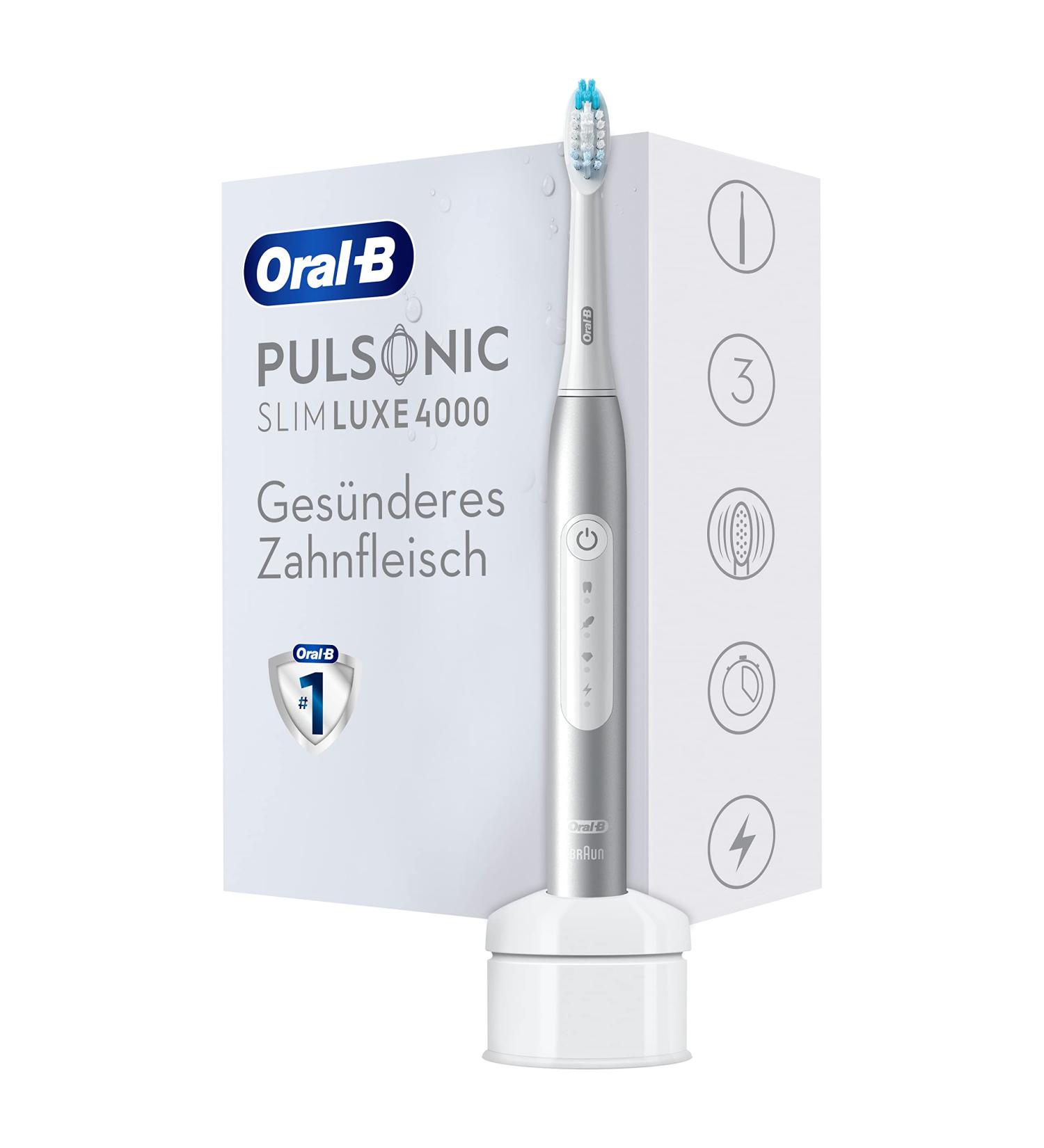 Oral-B Pulsonic Slim Luxe 4000 Electric Toothbrush - 3 Cleaning Modes for Optimal Dental Care & Healthy Gums | Perfect Gift for Him/Her - Buy Online on GoSupps.com