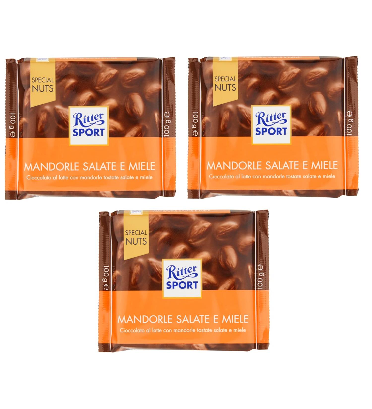 Italian Gourmet E.R. Ritter Sport Special Nuts Almond Salad and Honey Milk chocolate with roasted almonds and honey 100g