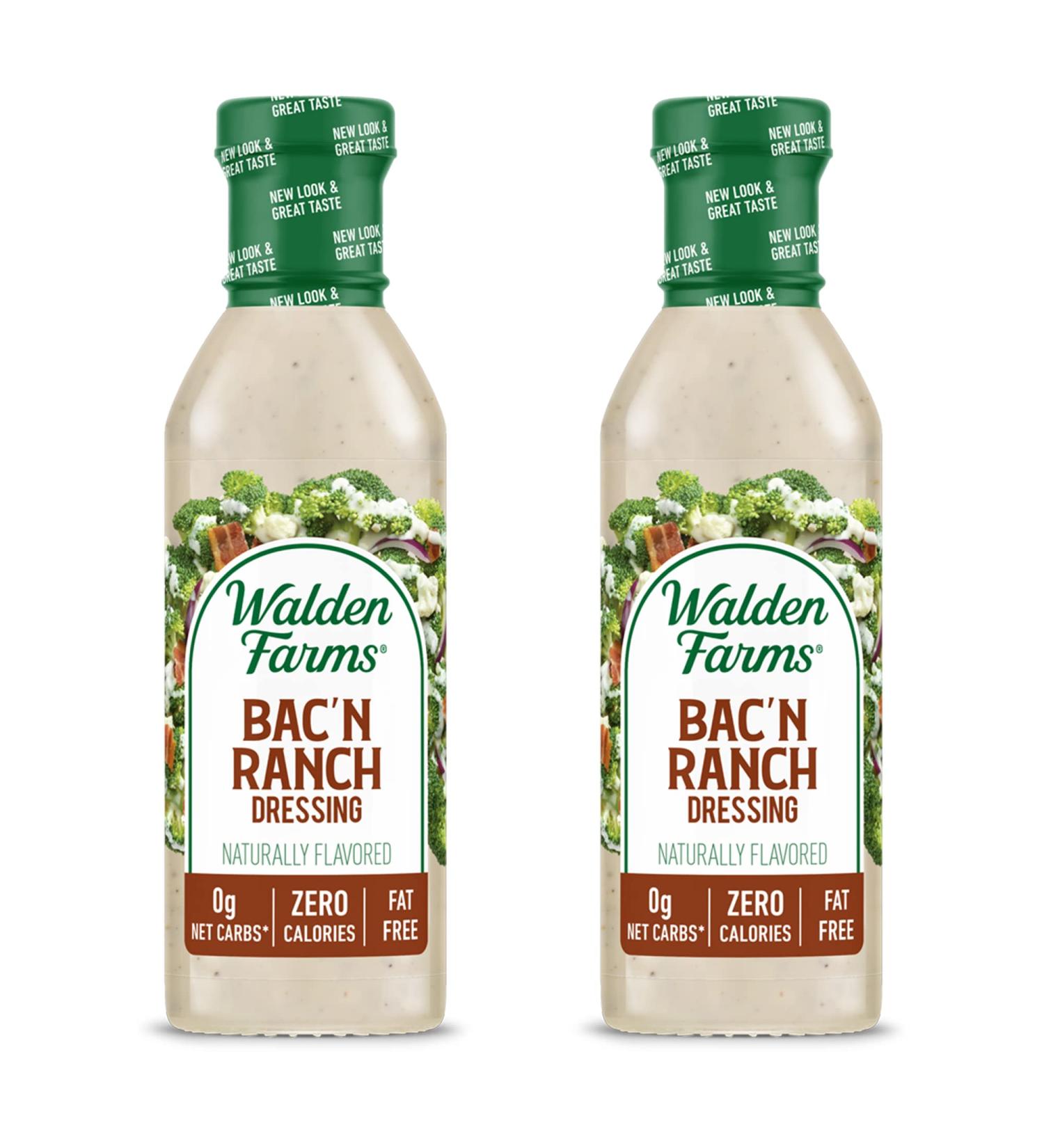 Walden Farms Bacon Ranch Dressing 12 oz - Sugar Free, 0g Net Carbs, 2 Pack 12 Fl Oz - Buy Online on GoSupps.com
