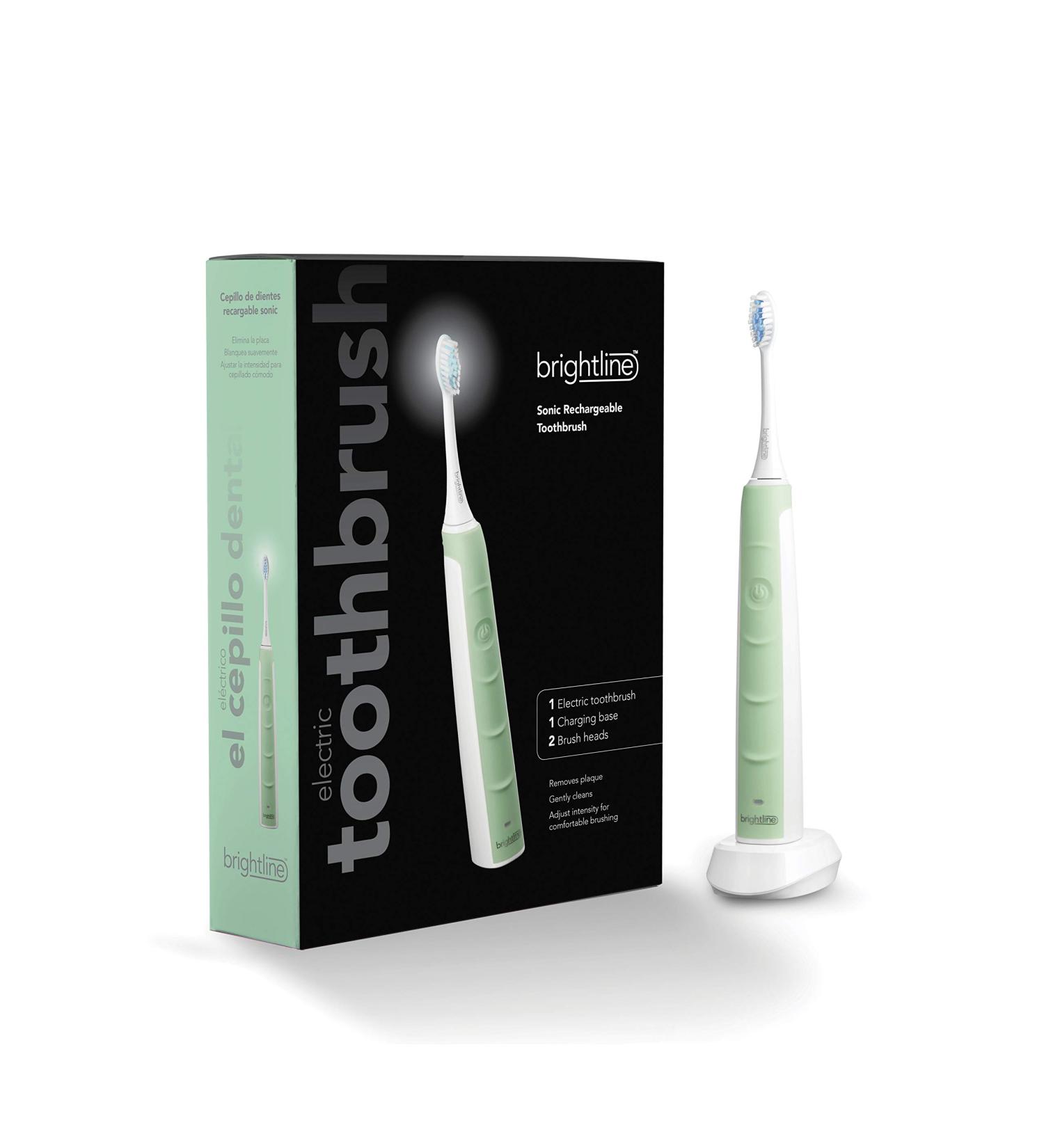 Brightline Rechargeable Sonic Electric Toothbrush ADA Accepted | Adjustable Intensity & Timer | Mint Green - 1 Count - Buy Online on GoSupps.com