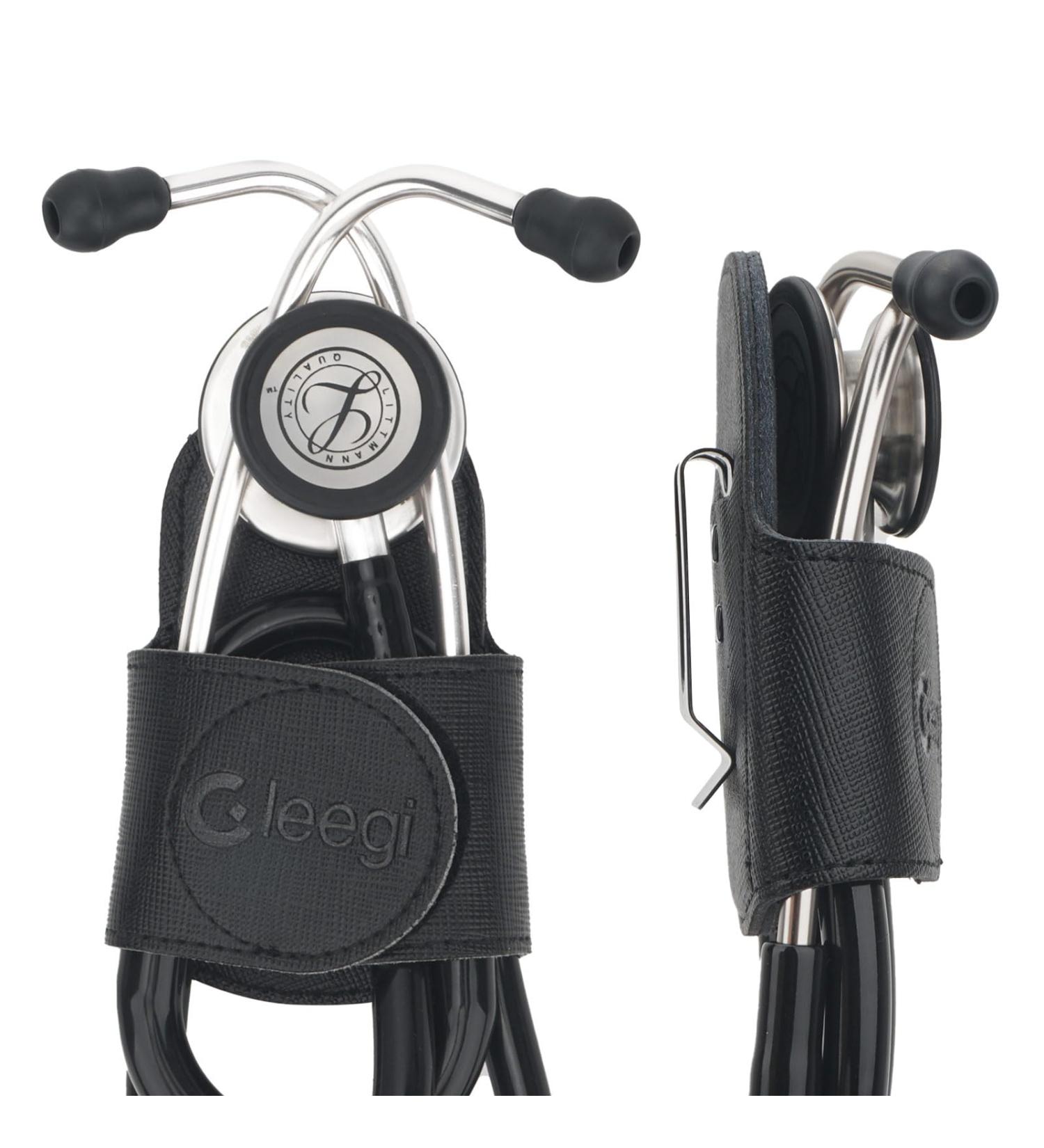 Premium Genuine Leather Stethoscope Holder Clip - Universal Fit for ADC MDF Littmann & More - Perfect for Physicians Nurses EMTs & Medical Students - Buy Online on GoSupps.com