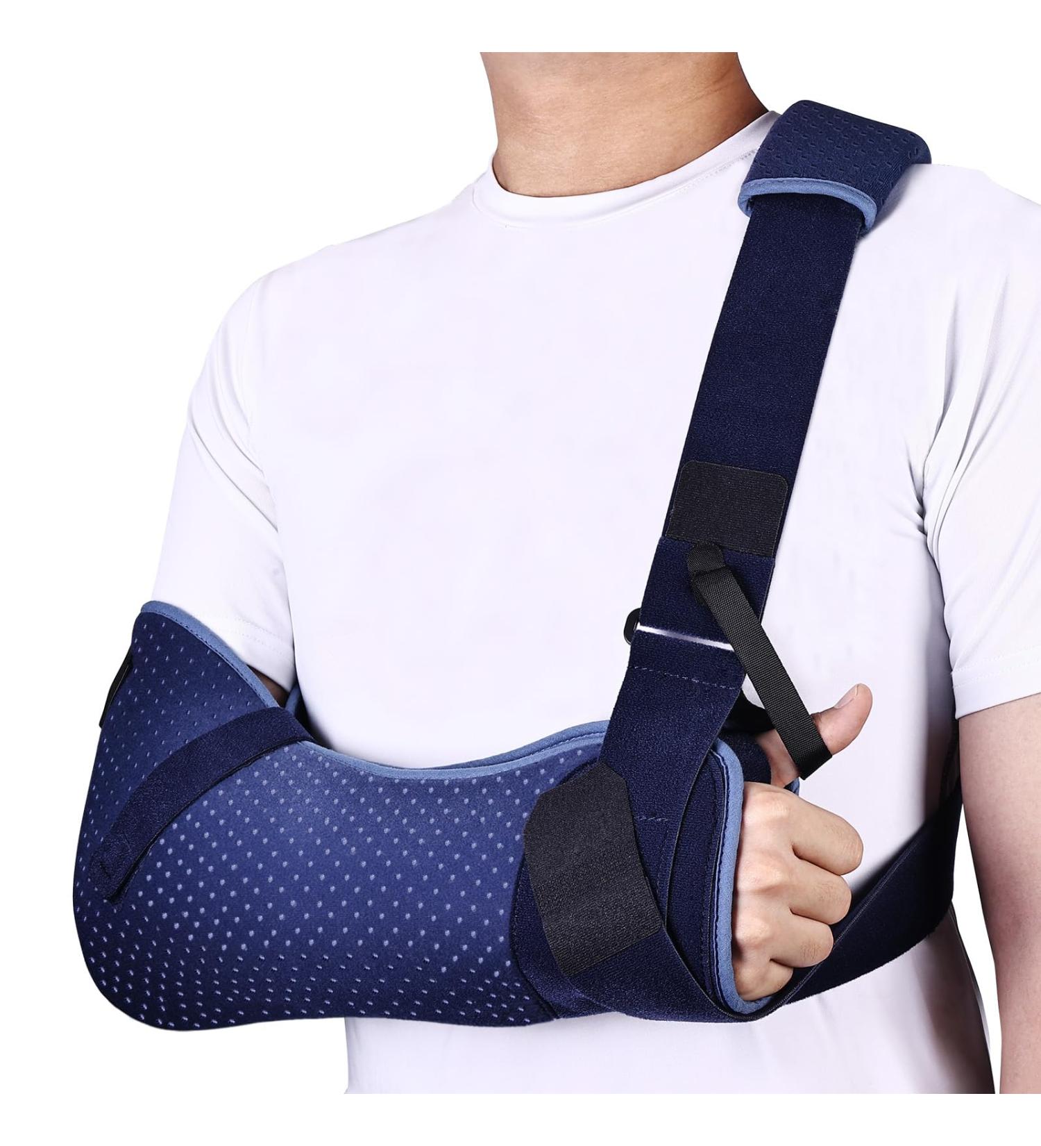 Arm Sling for Shoulder Injury - Comfort Immobilizer Brace with Waist Strap for Rotator Cuff Surgery (Right Arm Large 40-51 inch - Buy Online on GoSupps.com