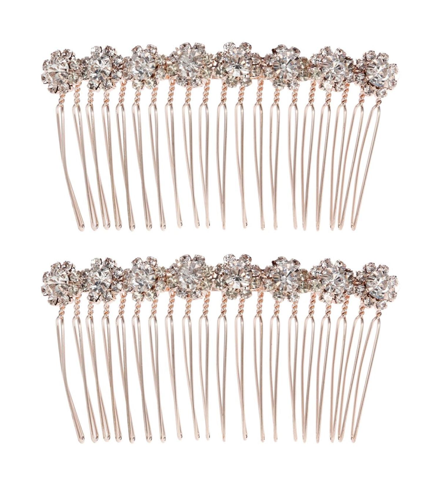 8-Flower Hairpin Combs Crystal Rhinestone Bridal Hair Pins Hair Clips Women Wedding Headpiece for Bride Bridesmaids - Buy Online on GoSupps.com