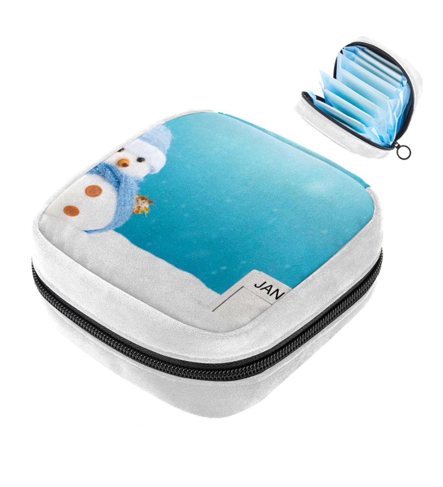 Snowman-themed Sanitary Napkin Storage Bag - Winter Period & Tampon Pouch - Buy Online on GoSupps.com