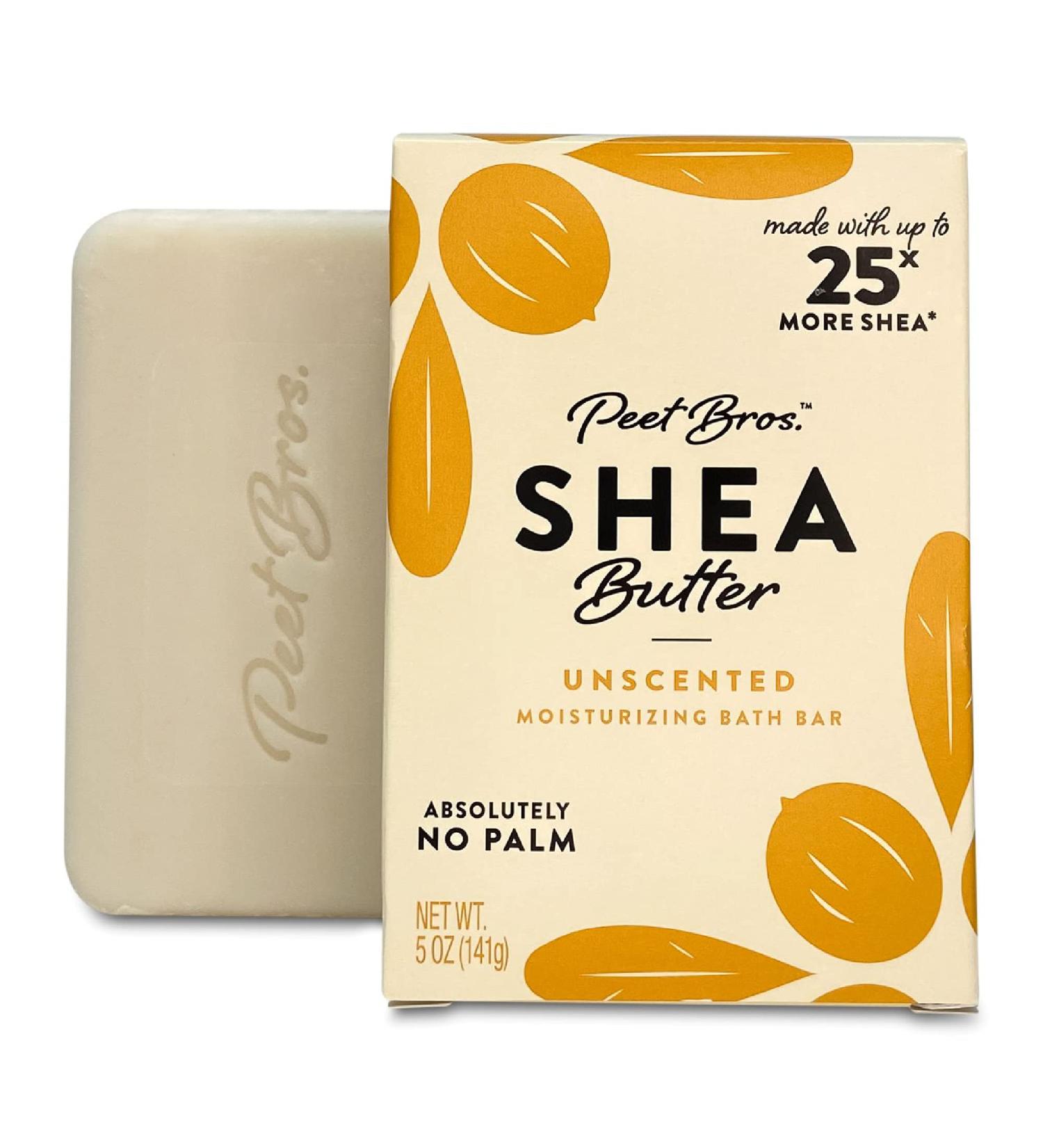 Peet Bros Unscented Shea Butter Moisturizing Soap Bar - Palm Oil-Free | 5 oz - Buy Online on GoSupps.com