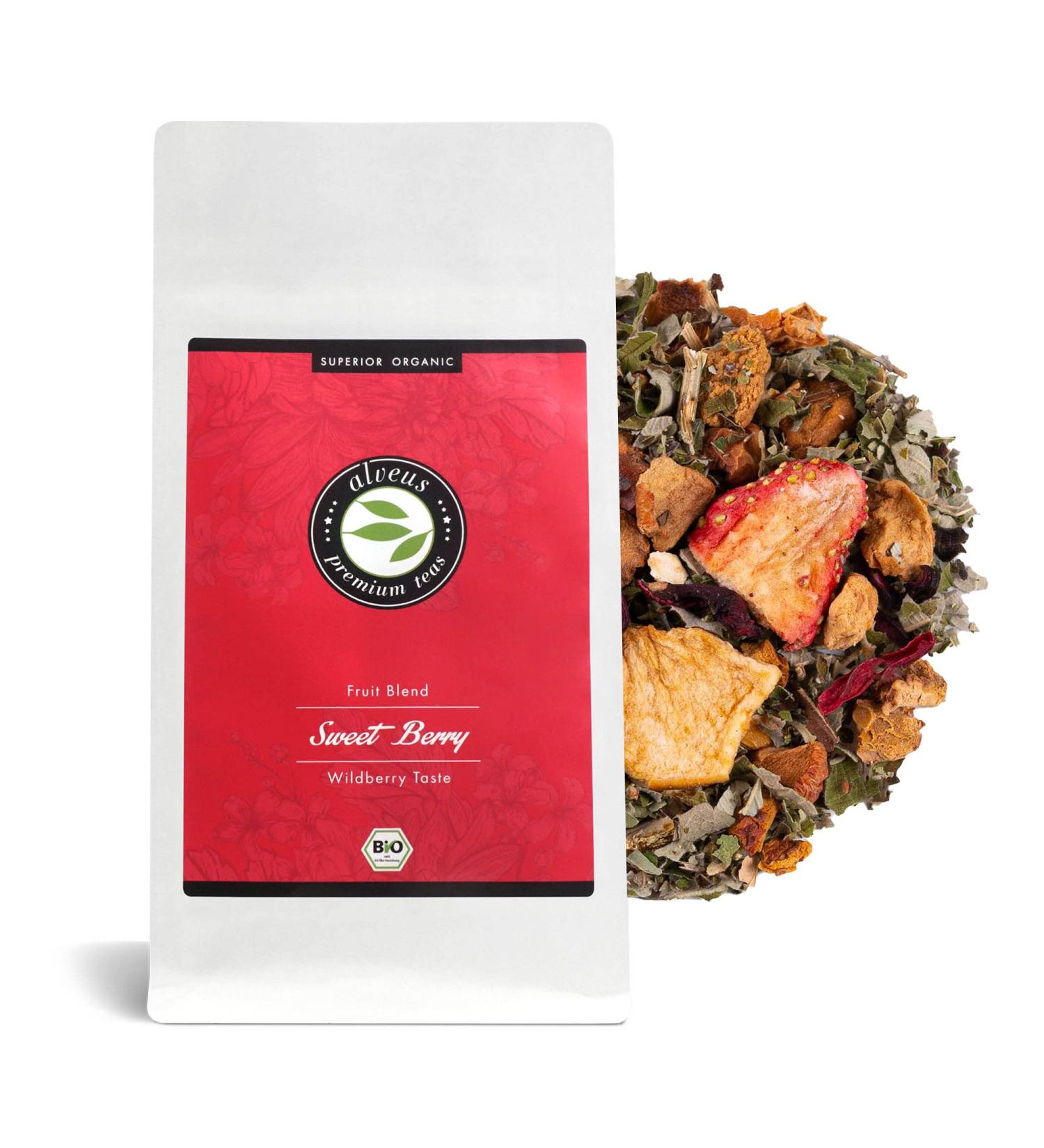 Sweet Berry Loose Fruit Tea | Organic Cranberry Strawberry Cream | 100g Children's Tea (Approx. 35 Cups) - Alveus - Buy Online on GoSupps.com