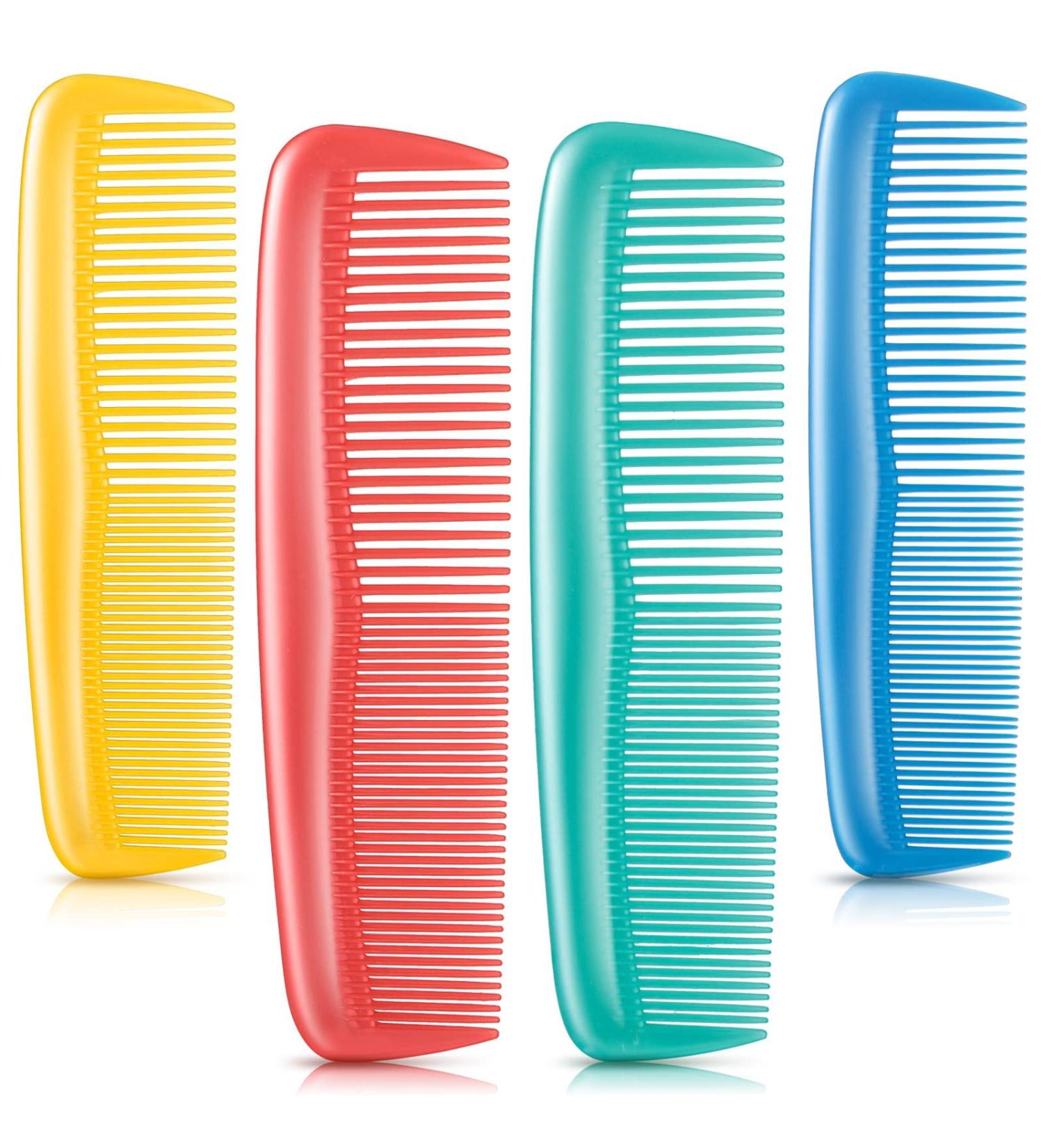 4-Piece Plastic Hair Combs Set for Women and Men - Fine and Standard Tooth Hair Cutting, Dressing, and Styling Combs - Hairdressing Barber Salon Tool - Multi Color - Buy Online on GoSupps.com