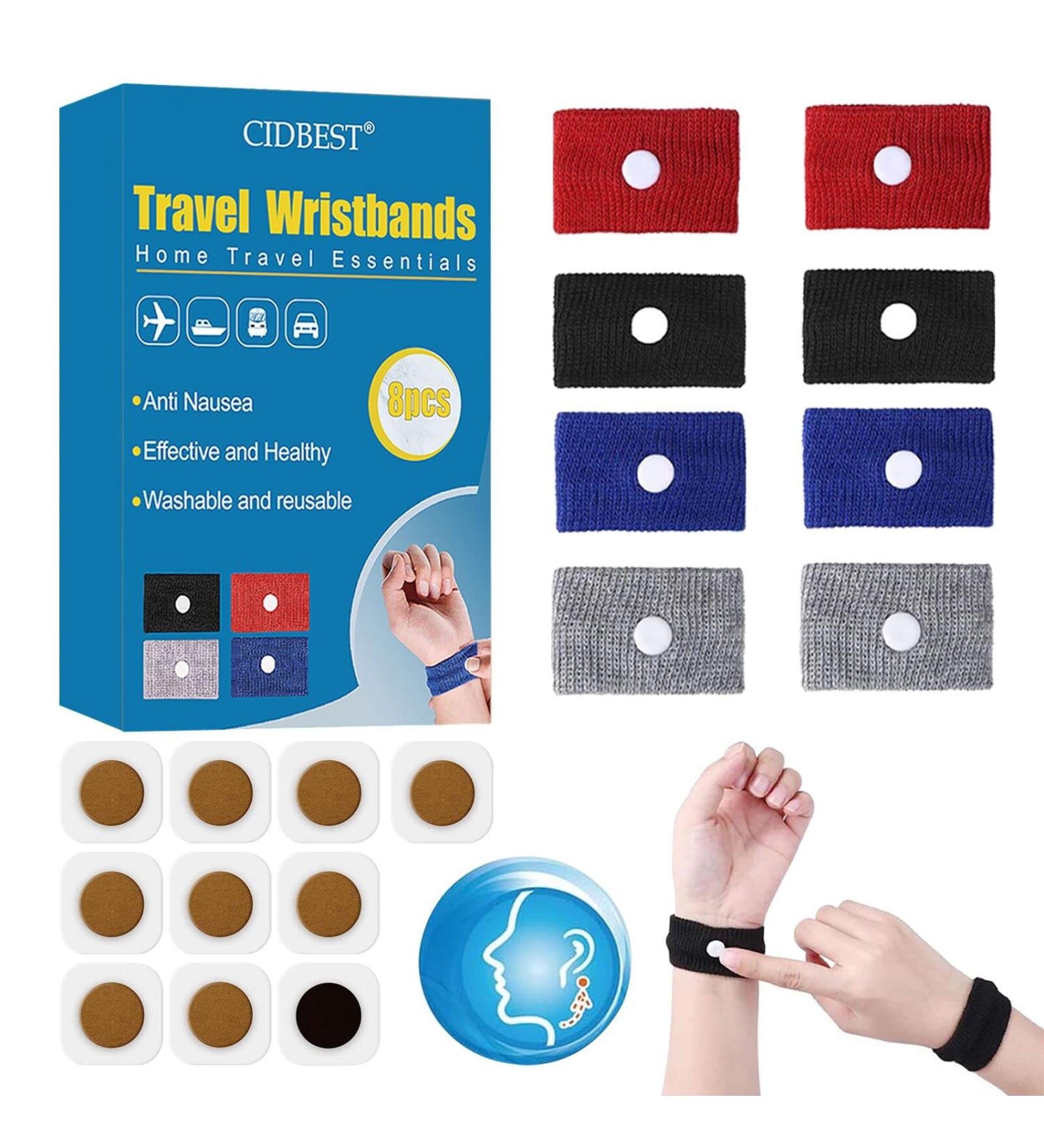 Motion Sickness Relief Wrist Bands - Adult & Kids Acupressure Wristbands for Sea/Car Sickness - 8PCS - Buy Online on GoSupps.com