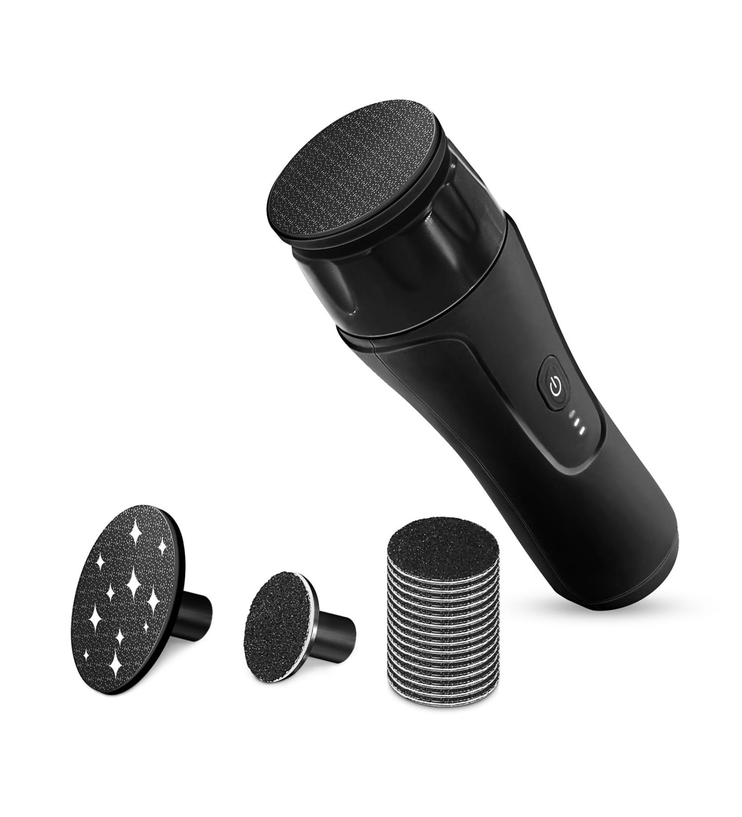 Electric Callus Remover - Rechargeable Foot File with 3 Speeds & Replaceable Grinding Heads | Professional Pedicure Tool (Black - Buy Online on GoSupps.com