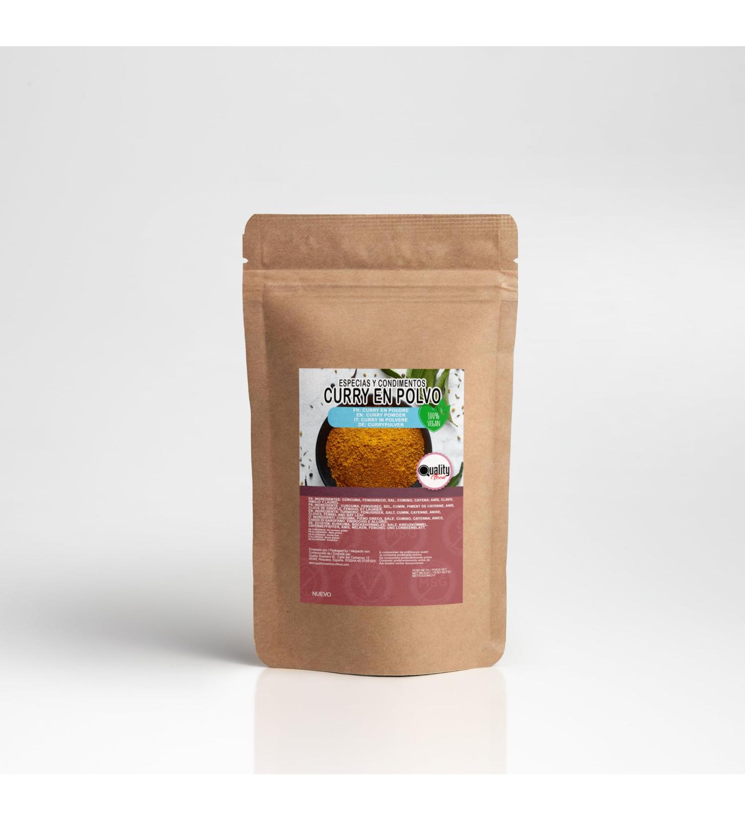 Quality Food. Curry Powder. Spice Blend. 100% Natural for Vegan and Vegetarian Cooking. (250 Gr)