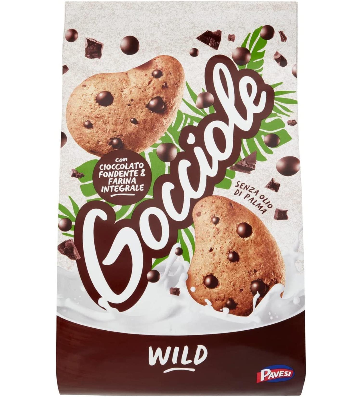 Pavesi Set of 12 biscuits Gocciole Wild Integrali with whole wheat flour 350 g biscuits - Buy Online on GoSupps.com