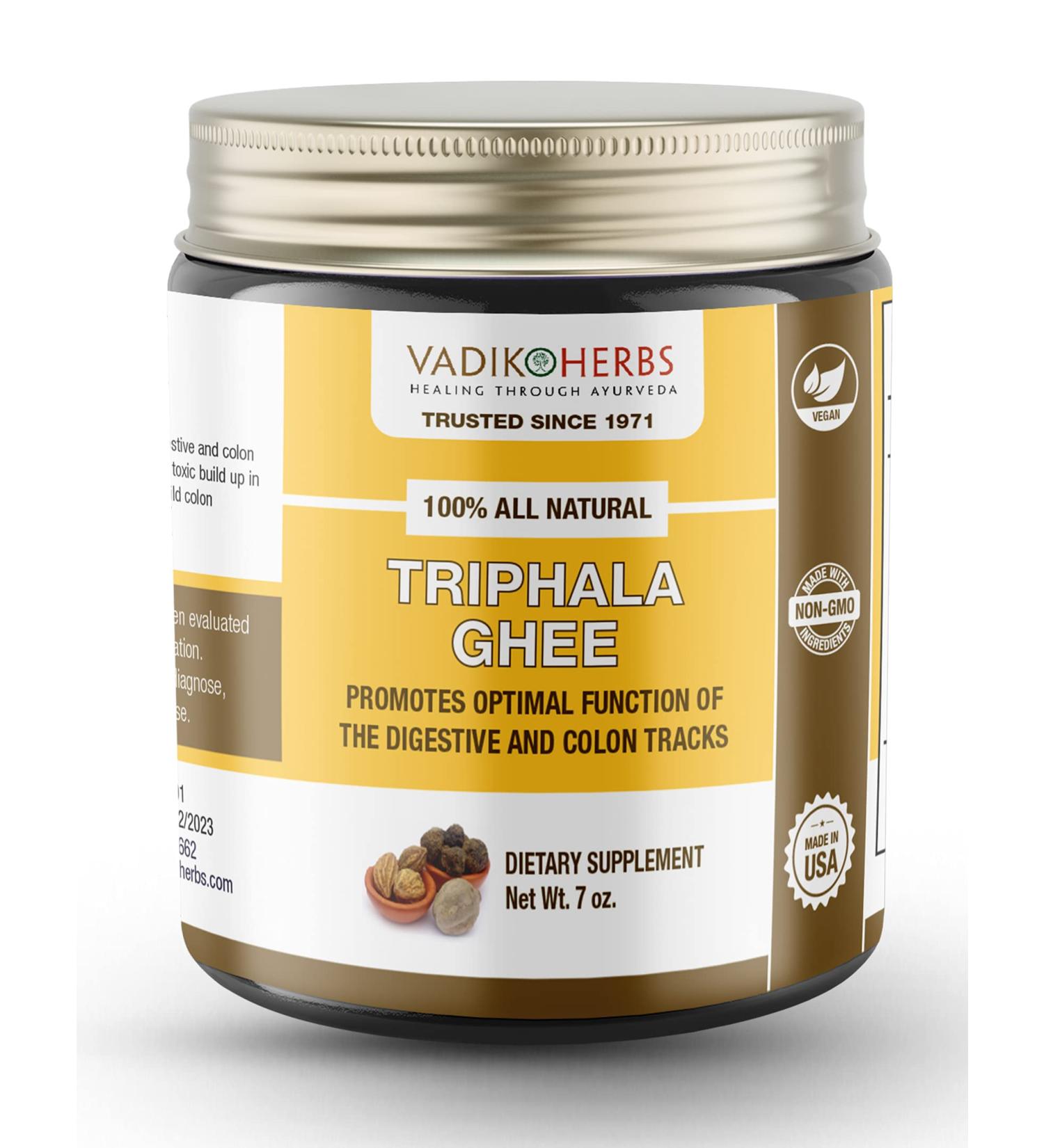 Triphala Ghee by Vadik Herbs - Premium Herbal Ghee for Optimal Health | Made in USA Weekly for Maximum Potency - Buy Online on GoSupps.com