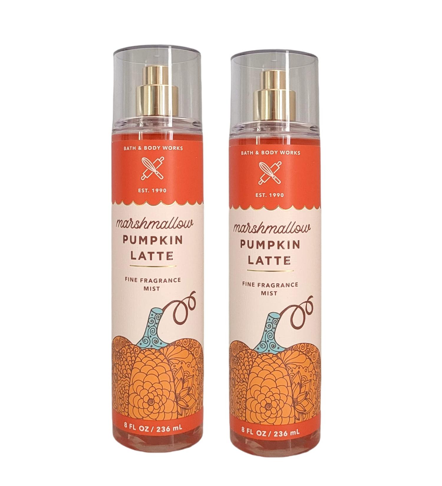 Bath and Body Works Marshmallow Pumpkin Latte Fine Fragrance Mists Pack Of 2 8 oz. Bottles (Marshmallow Pumpkin Latte)