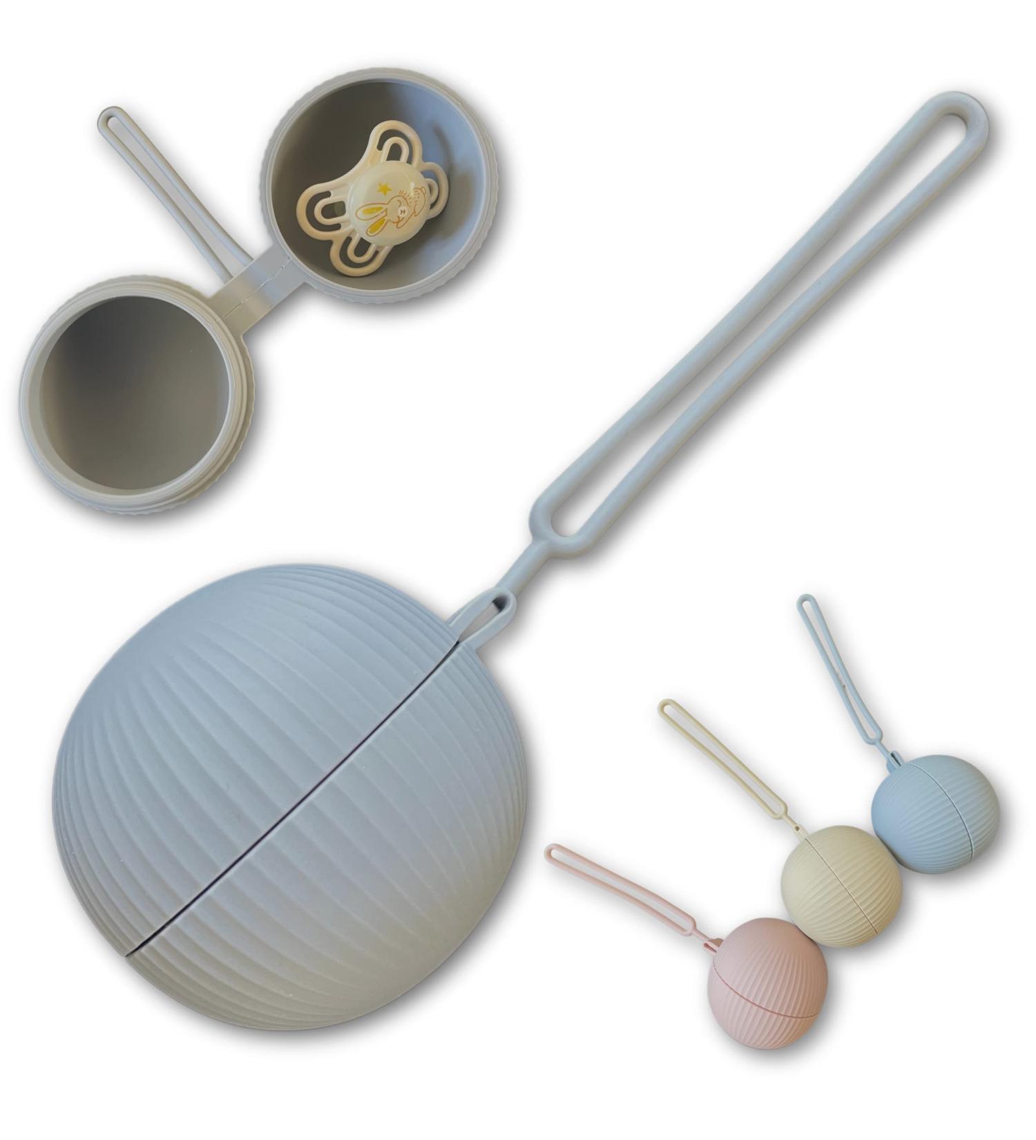 Schnullerbox Silicone | BPA-Free Pacifier Storage Travel Box | Safe High-Quality Accessories for Toddlers | Blue Pacifier Bag & Chain - Buy Online on GoSupps.com