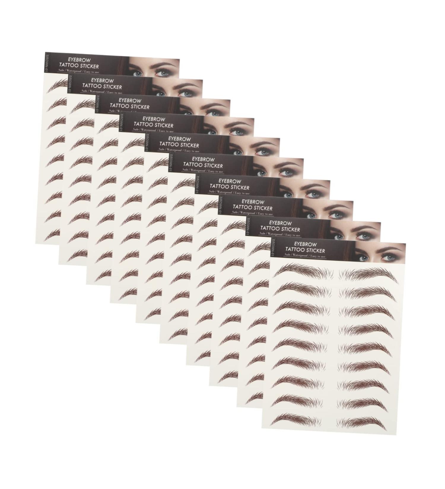 FOMIYES 18 Sheets Waterproof Eyebrow Stickers Makeup Stickers Imitation Eyebrow Temporary Brow Tattoos Miss - Buy Online on GoSupps.com