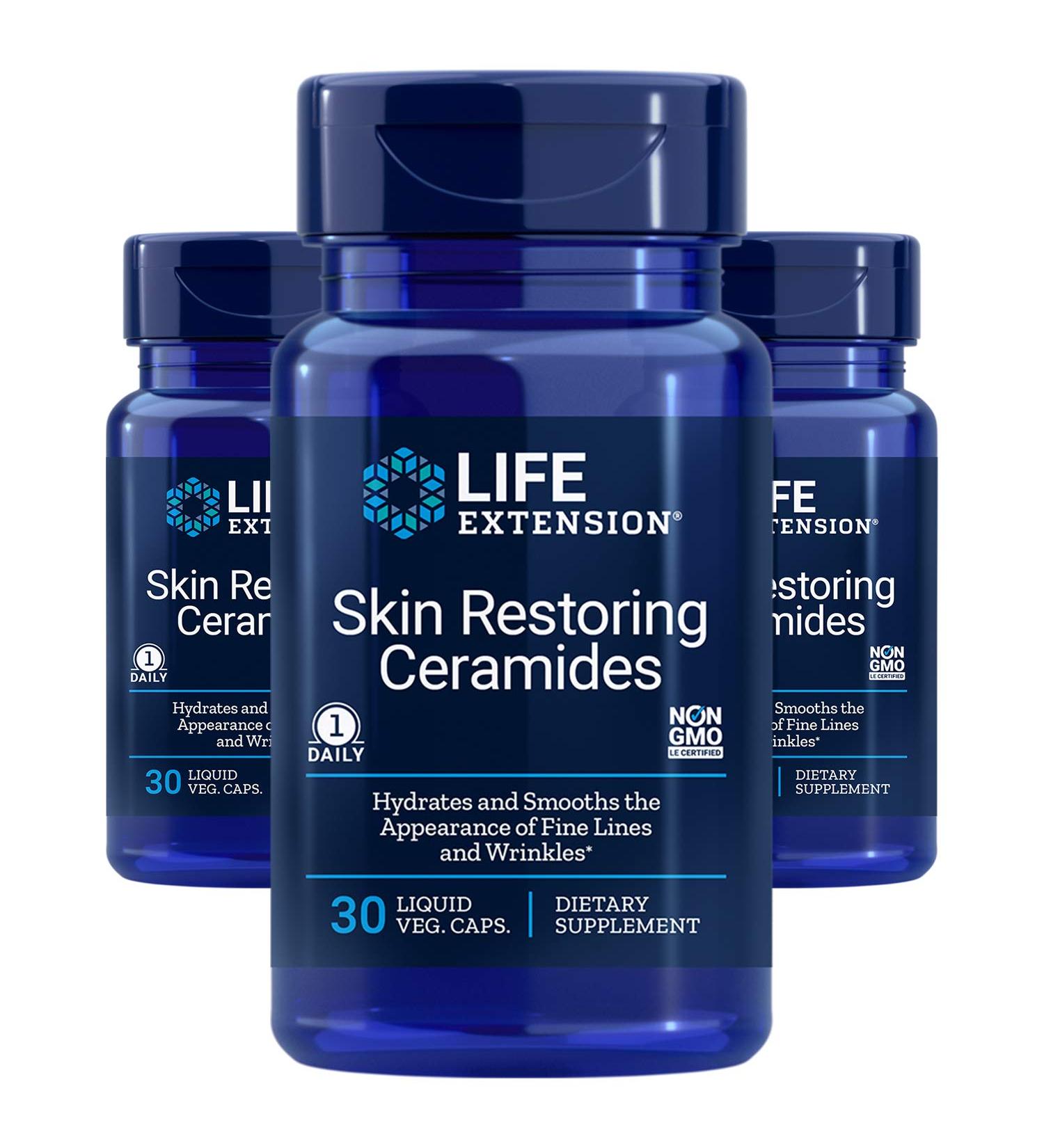 Life Extension Skin Restoring Ceramides 30 capsules - Pack of 3 30 Count (Pack of 3)