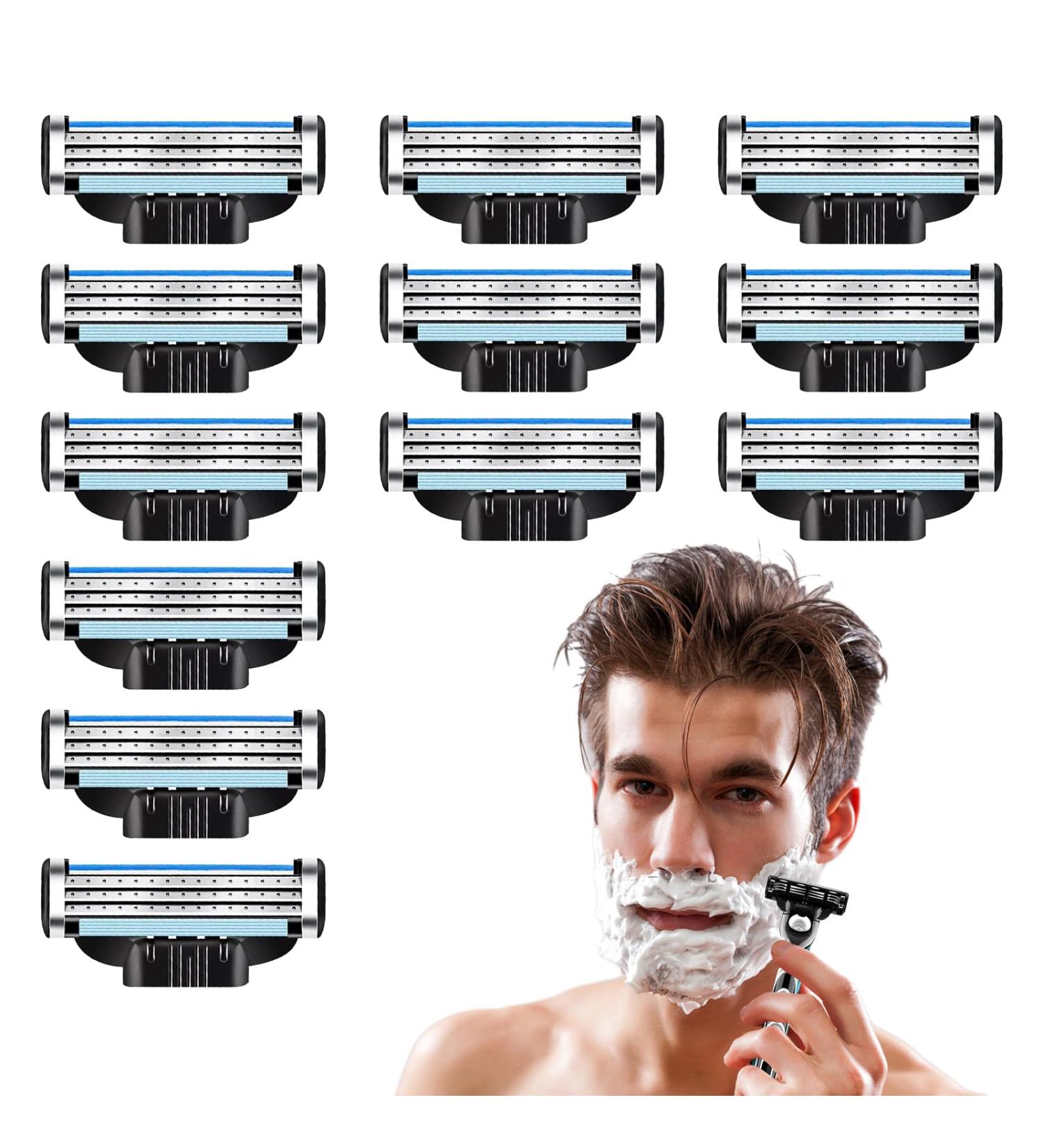 DMNQ 12 Pcs Mach 3 Razor Blades - Proglide Compatible for Beard & Leg Hair | International Shipping Available - Buy Online on GoSupps.com