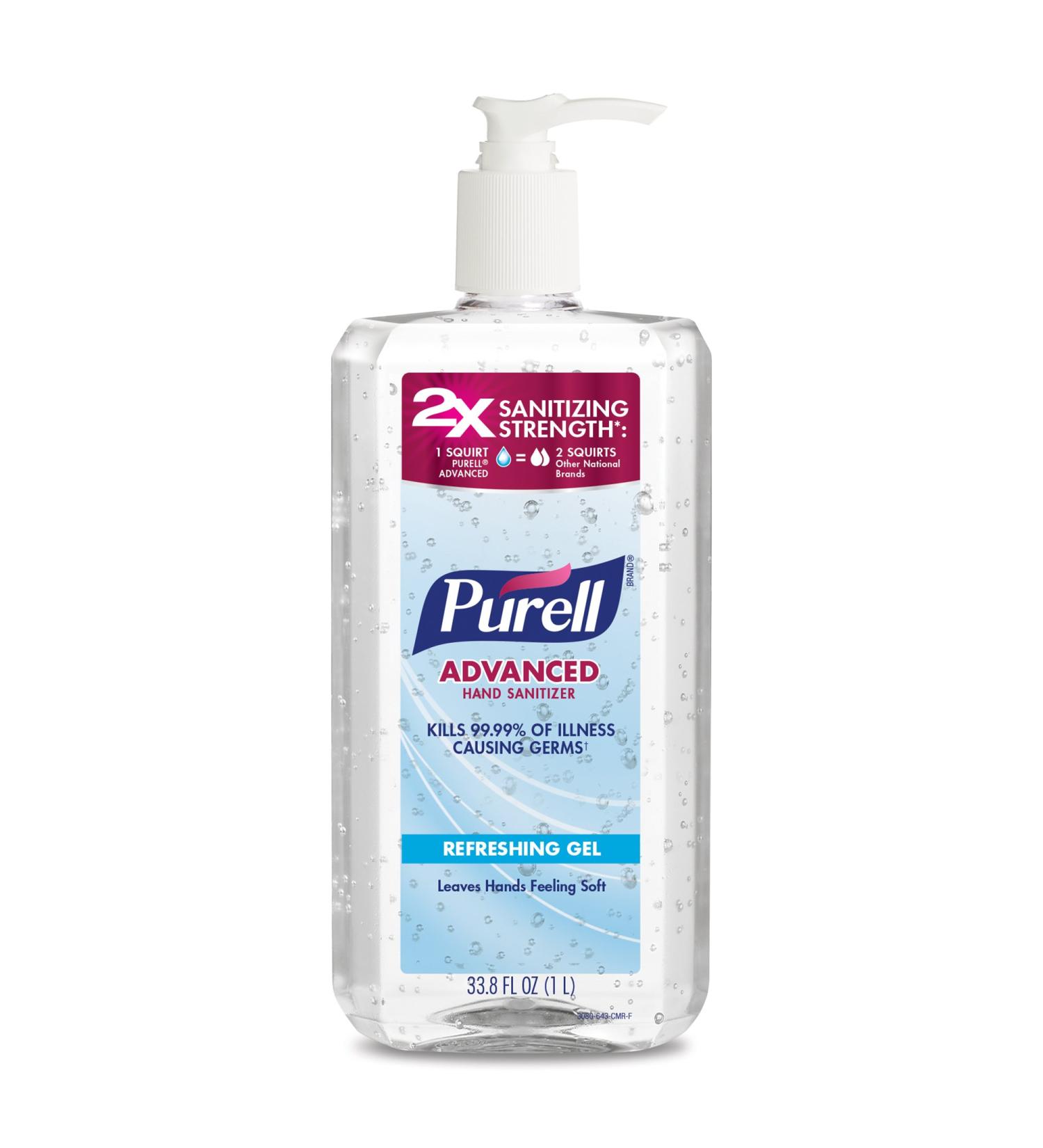 Purell Advanced Hand Sanitizer 1 Liter Pump Bottle - Clean Scent - Pack of 1 - Buy Online on GoSupps.com