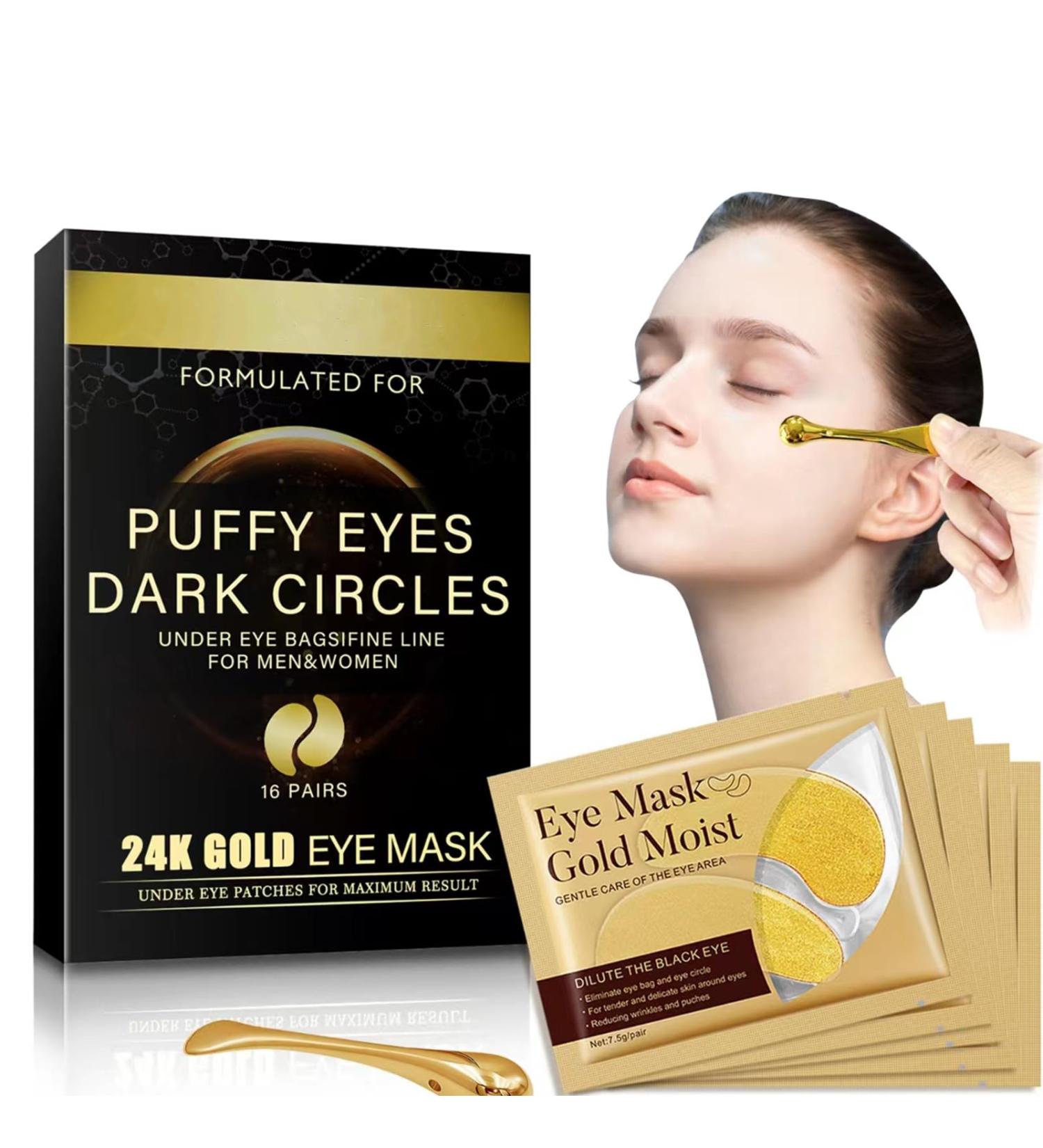 16 Pairs Under Eye Mask Reduce Dark Circles Puffy Eyes Undereye Bags Wrinkles - 24K Gold Under Eye Treatment Masks Gel Under Eye Patches Collagen Eye Mask for Under Eye Wrinkles (16 Pairs Boxed) - Buy Online on GoSupps.com