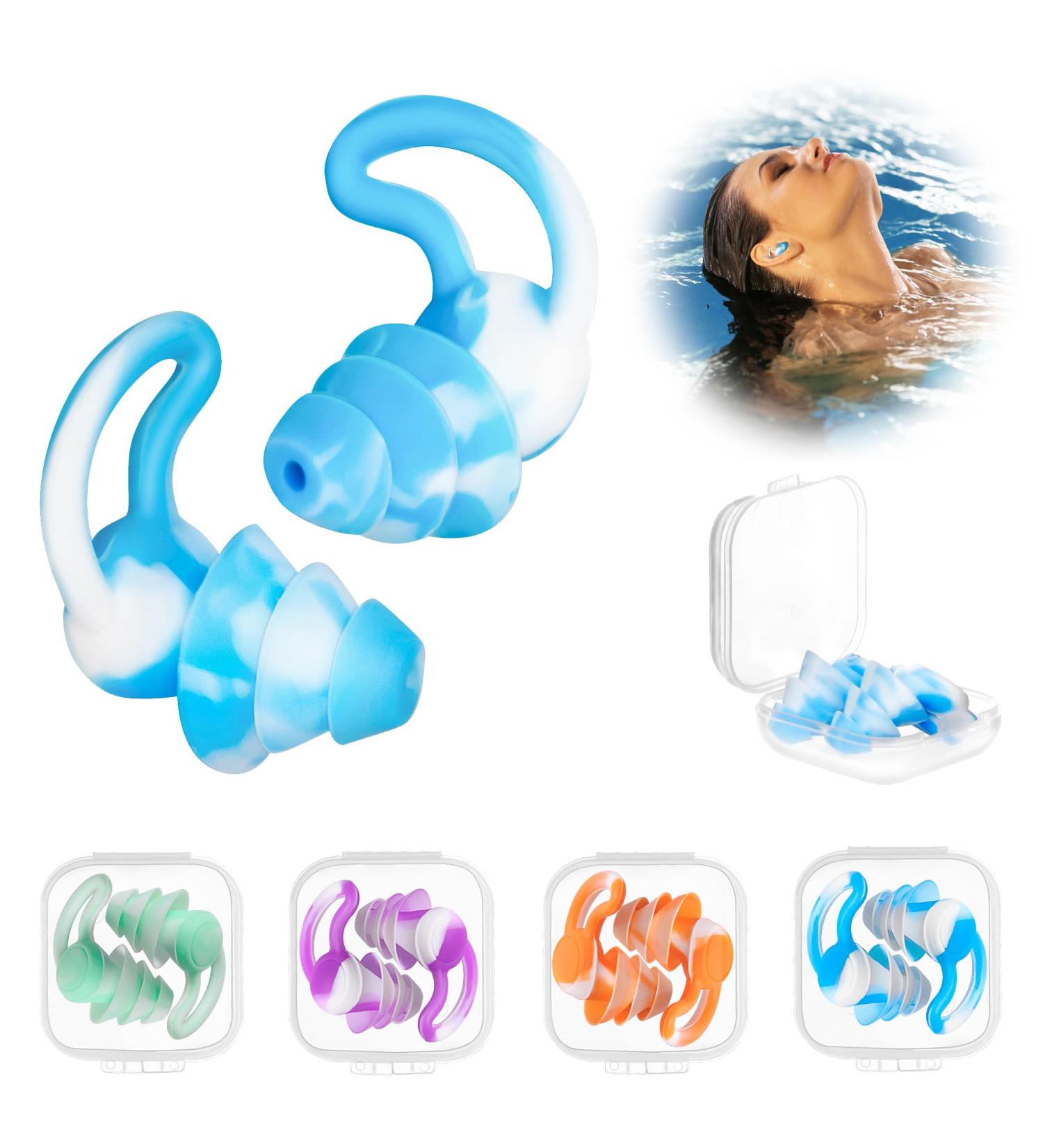 PEEH Silicone Ear Plugs for Swimming and Noise Reduction - 4 Pairs Reusable Earplugs for Surfing, Shooting, Motorcycle, Sleeping, and Snoring - Hearing Protection Earbuds for Noise Cancelling (Mix Color) - Buy Online on GoSupps.com