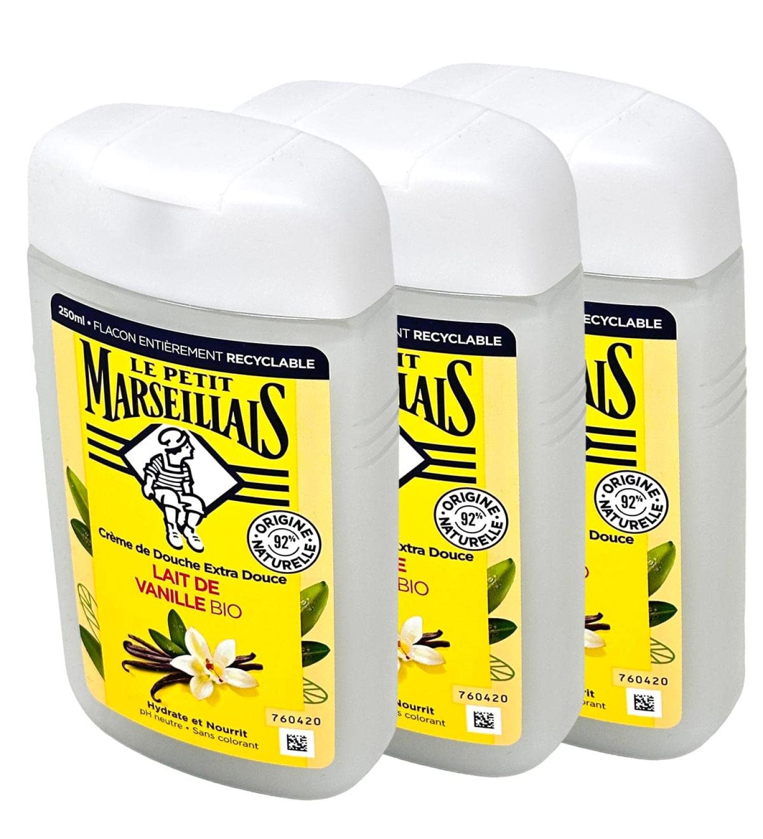 LE PETIT MARSEILLAIS - GEL DOUCHE - Lait de Vanille - Lot de 3x 250ml - Buy Online on GoSupps.com
