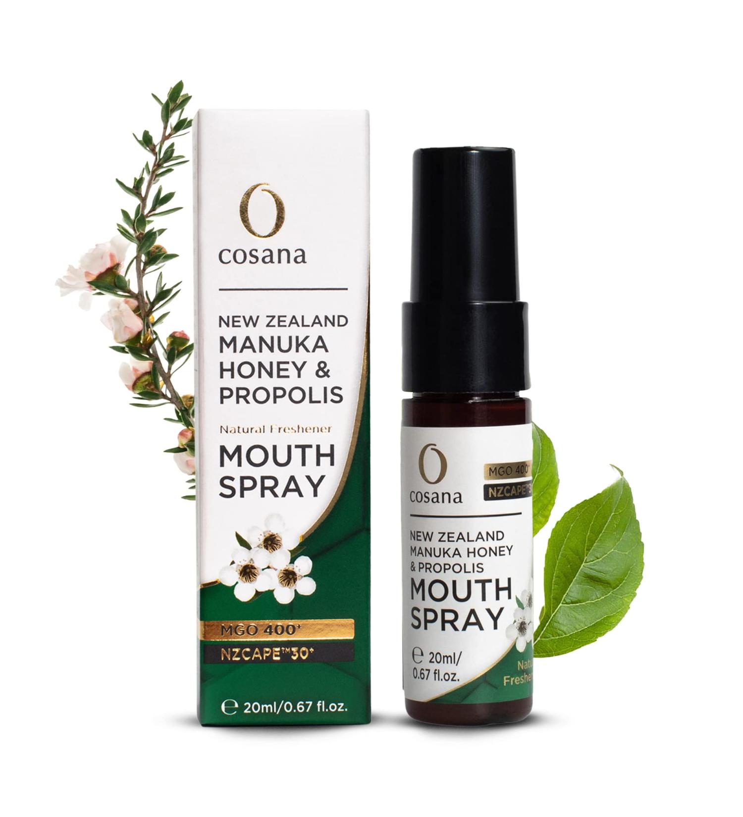 Cosana NZCAPE 30+ Propolis Throat Spray with Manuka Honey 400 MGO - 100% Pure & Natural from New Zealand | Soothing Relief for Mouth & Throat - Buy Online on GoSupps.com
