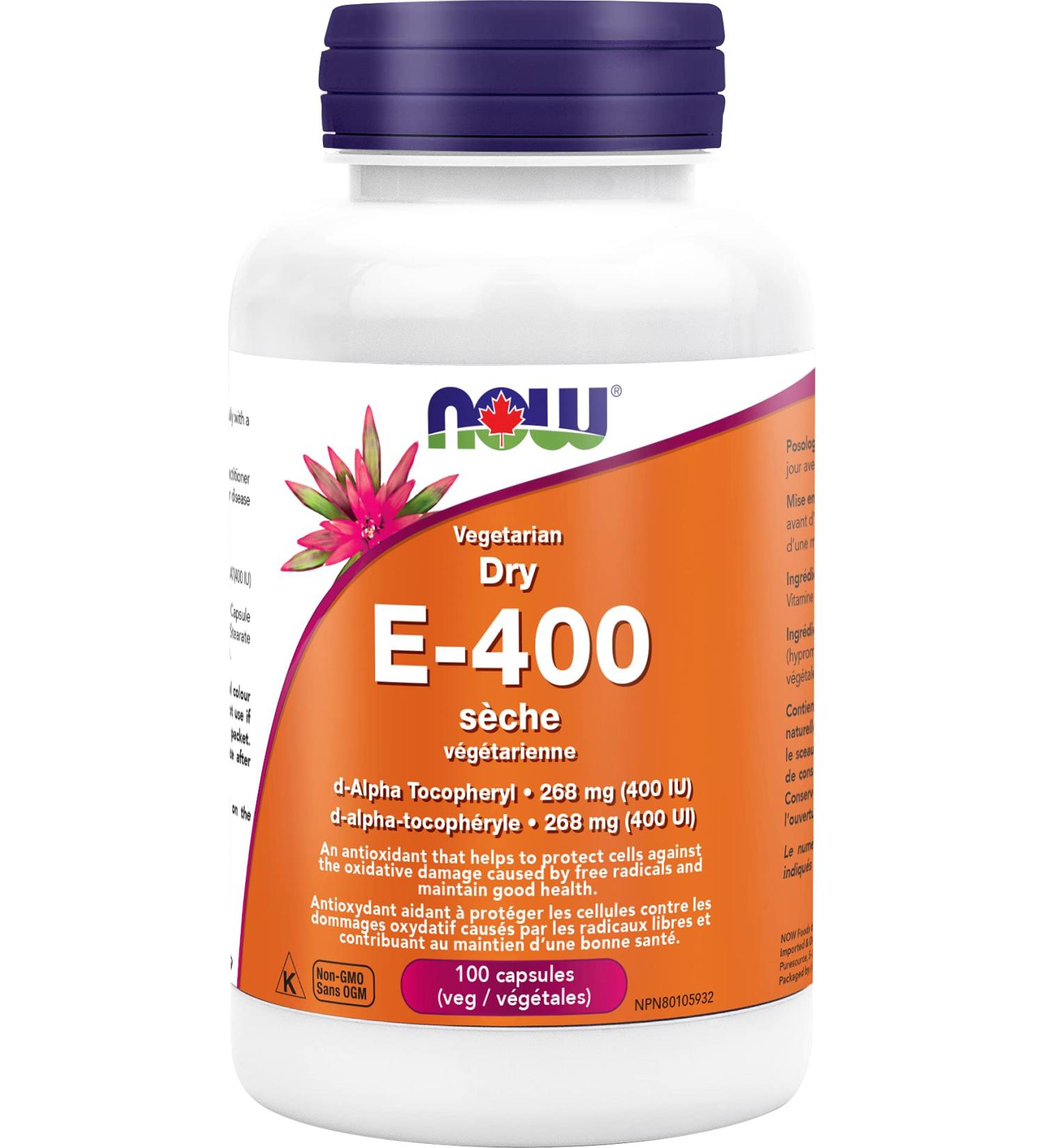Now Foods Veg Dry E-400 IU 100 vcaps - Buy Online on GoSupps.com