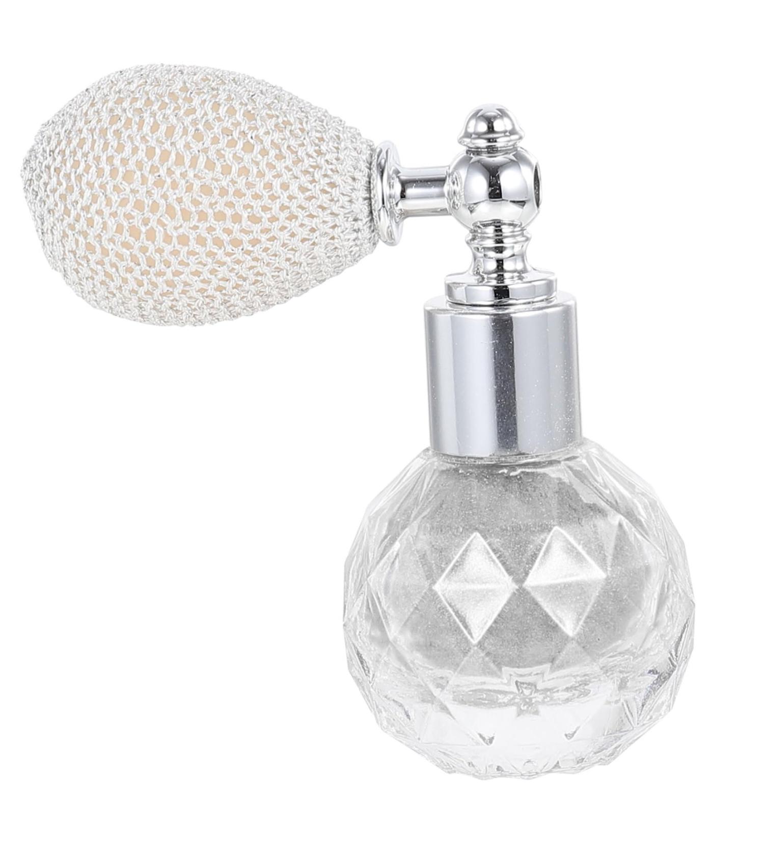 PLAFOPE 1pc Body Air Bag Powder Vintage Decor Glass Spray Bottles Body Highlighter Travel Face Blush Powder Silver medium - Buy Online on GoSupps.com