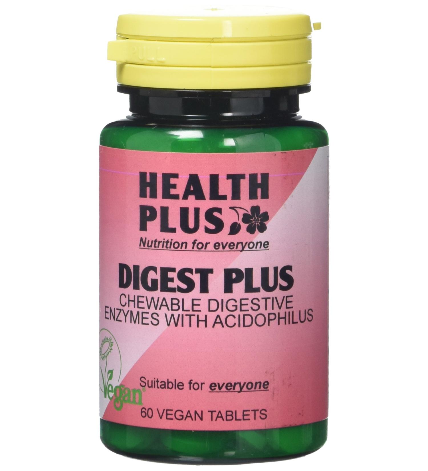 Health Plus Digest Plus Digestive Enzyme Supplement - 60 Chewable Tablets - Buy Online on GoSupps.com