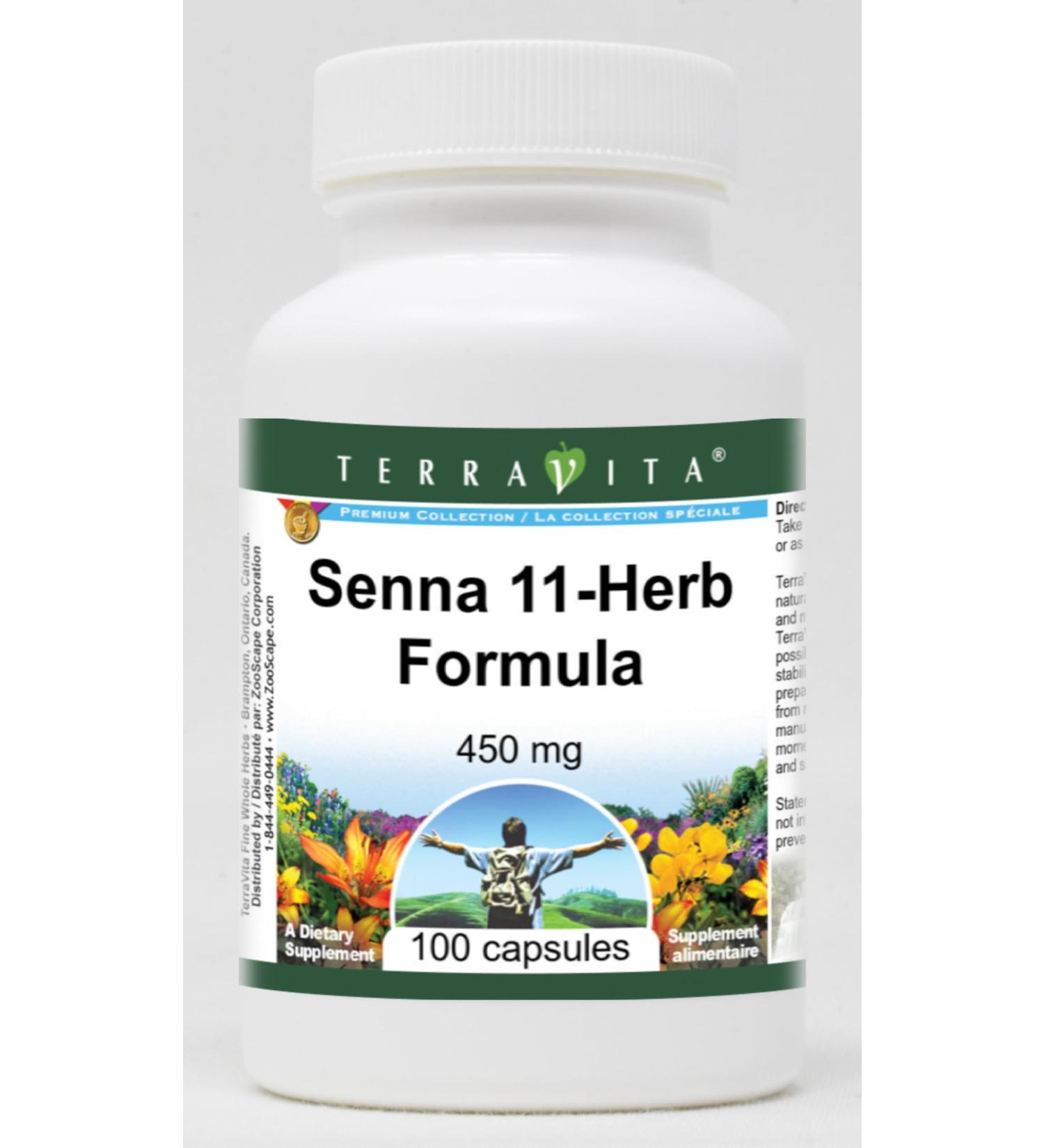 Senna 11-Herb Formula - 450 mg (100 Capsules ZIN: 428768) - 2 Pack - Buy Online on GoSupps.com