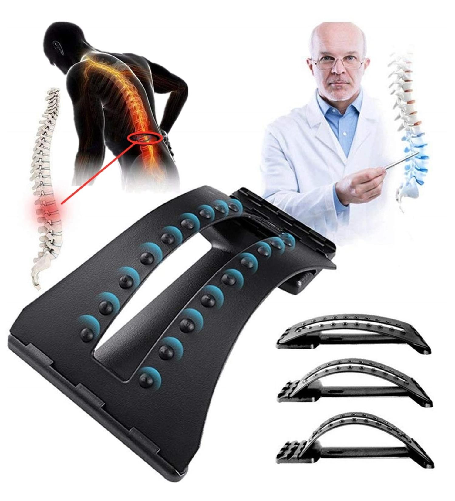 Dunlap Backhow Back Massage & Lumbar Support Device - 18 Trigger Points 3-Level Stretching for Spine Pain Relief & Chiropractic Care - Buy Online on GoSupps.com