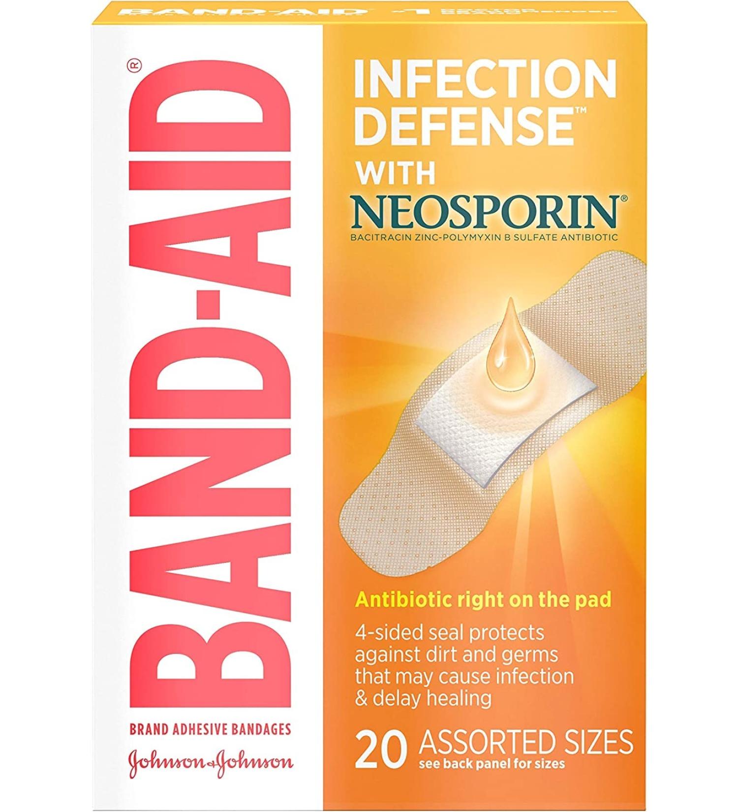 BAND-AID with Neosporin Bandages - Assorted Sizes, 20 Each (Pack of 5) - Buy Online on GoSupps.com