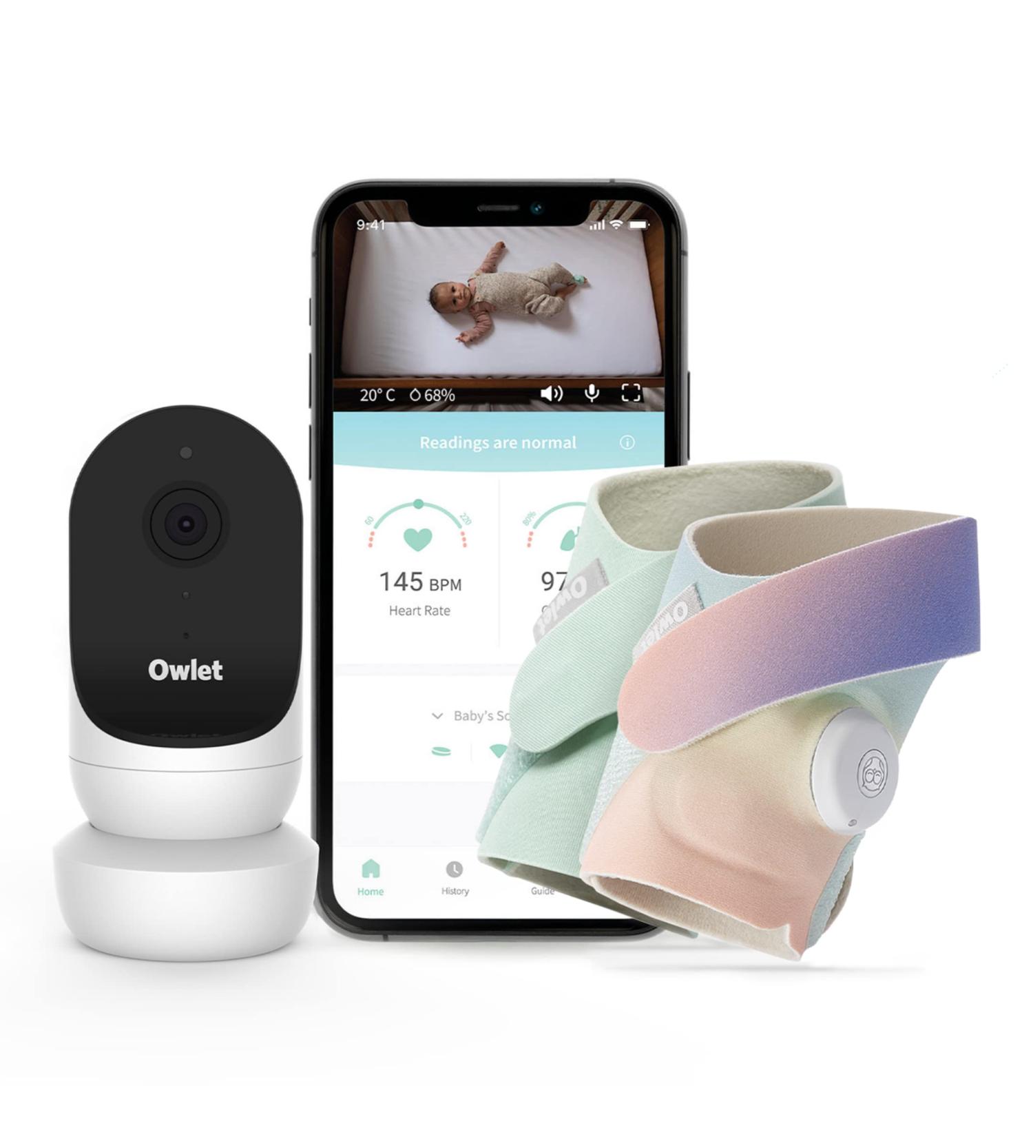 Owlet Monitor Duo 2 - Cam 2 and Smart Sock 3 - Baby Monitor with HD Camera - Night Vision - Track Baby's Vitals and Sleep Trends - Mint Green and Rainbow - Buy Online on GoSupps.com