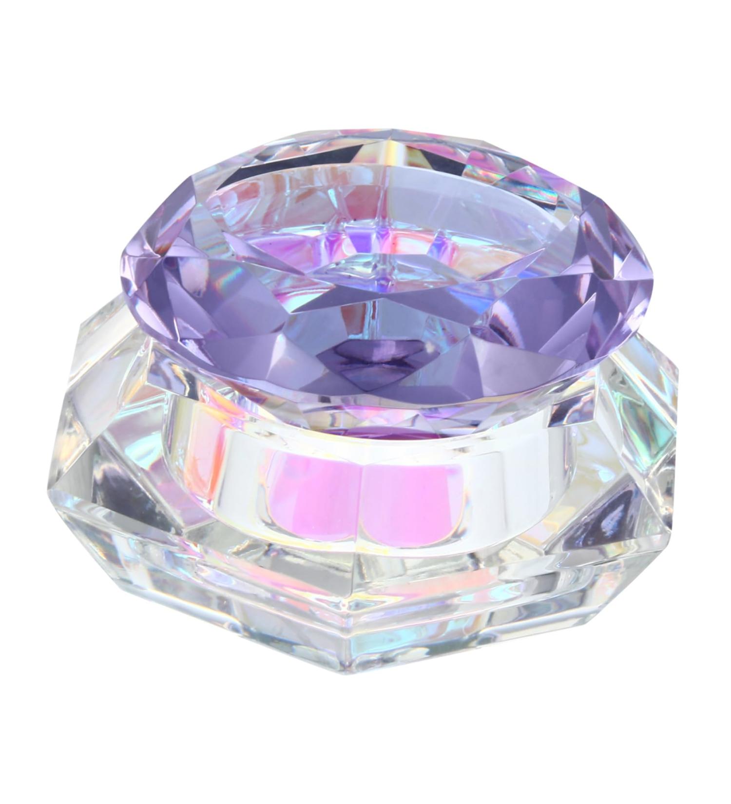 minkissy Nail Art Crystal Cup Cosmetics Cover Glass Purple Manicure 6.5x8cm Purple - Buy Online on GoSupps.com