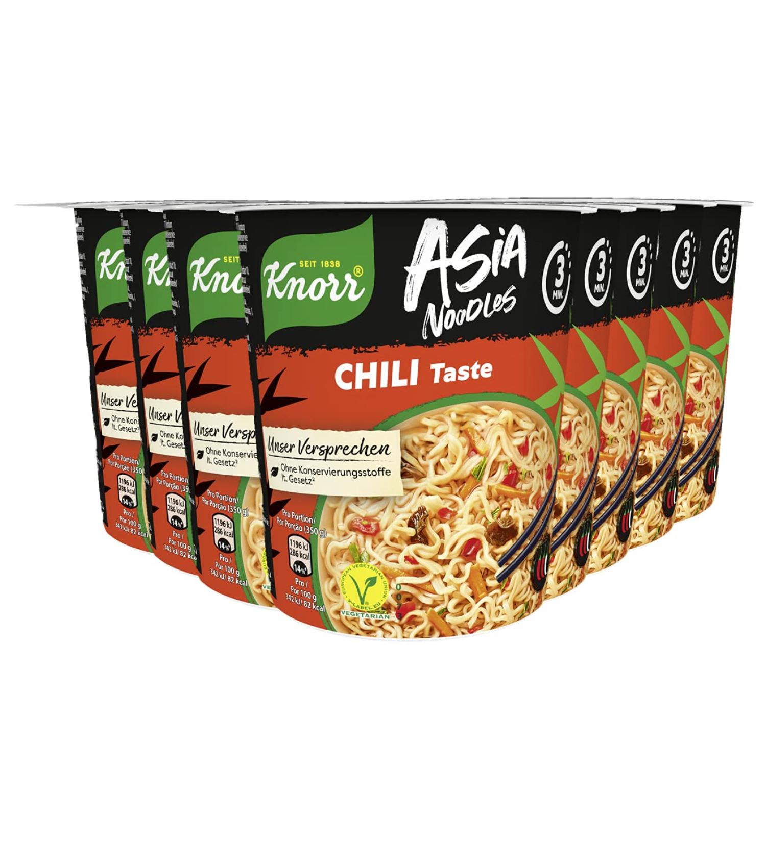 Buy Knorr Asia Noodles Chili Taste - Instant Deliciousness in 3 Minutes | 8 x 65g | International Shipping Available - Buy Online on GoSupps.com