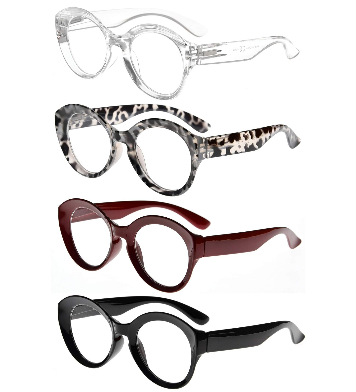 Shop Eyekepper 4-Pack Round Reading Glasses for Women | Stylish Large Frame +1.75 Diopters - International Shipping Available - Buy Online on GoSupps.com