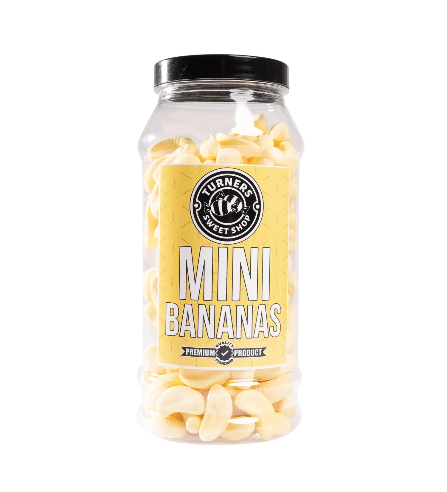 Mini Bananas - 385g by Turners Sweet Shop Traditional Retro Gift Jar Classic Original Pick & Mix Sweets Quality Confectionary Fantastic Gifts for Him Her or Them