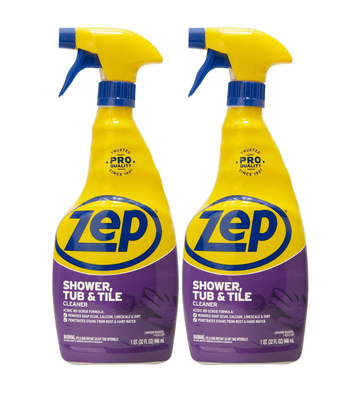 Zep Shower Tub and Tile Cleaner 32oz (Case of 2) - No Scrub Pro Formula - Buy Online on GoSupps.com