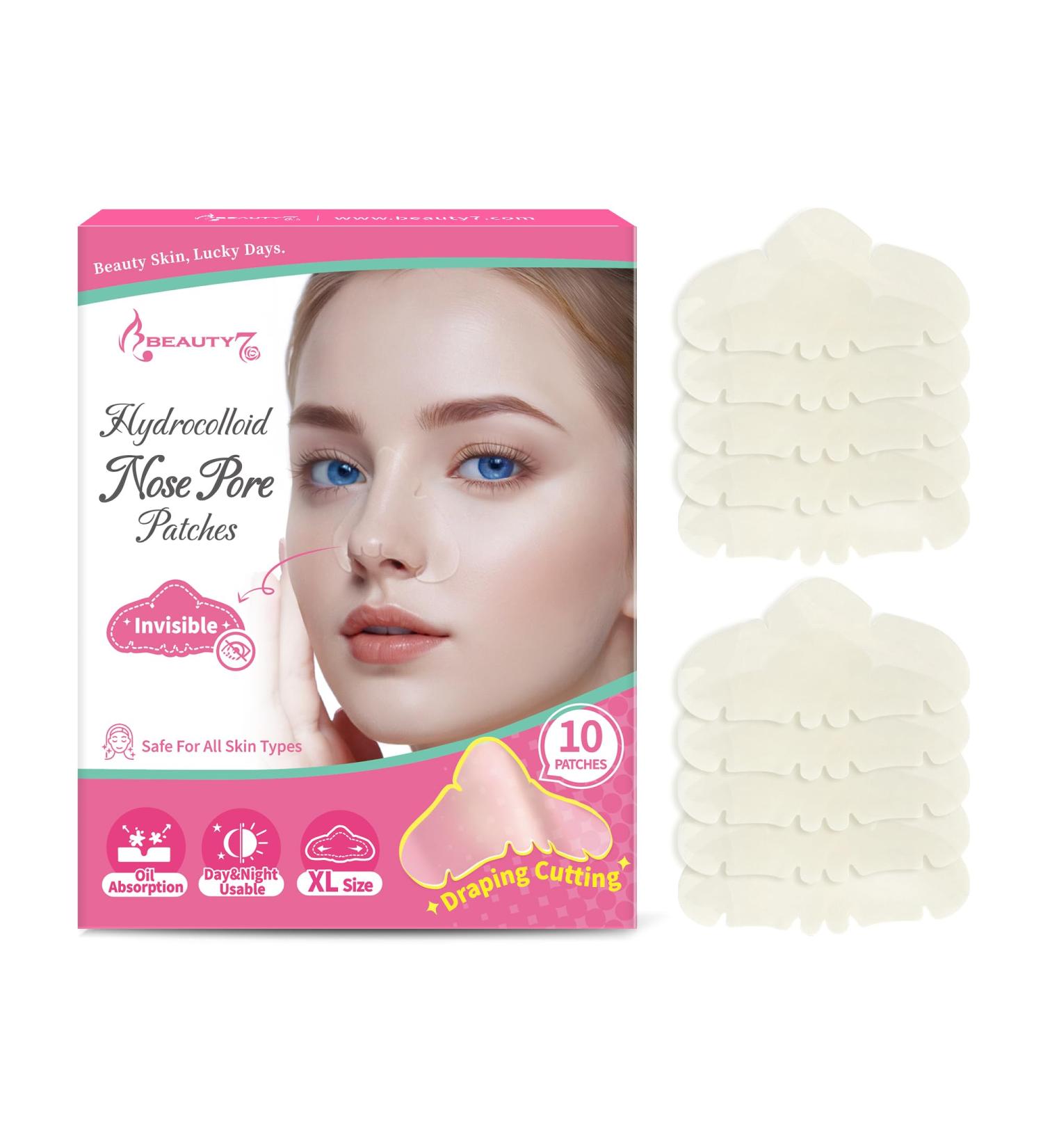  Beauty7 Beauty7 Pack of 10 XL Hydrocolloid Adhesive Strips for Removing Blackheads and Heads - Absorbs Oil and Blackheads - Buy Online on GoSupps.com
