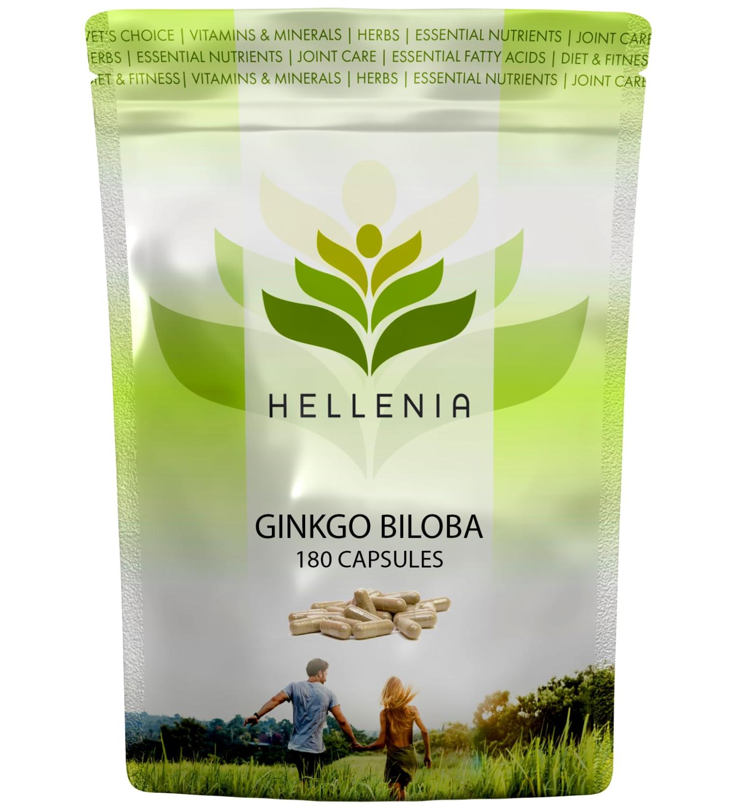 Hellenia Ginkgo Biloba 6000mg 180 Capsules | High Strength 50:1 Extract | UK Manufactured - Buy Online on GoSupps.com